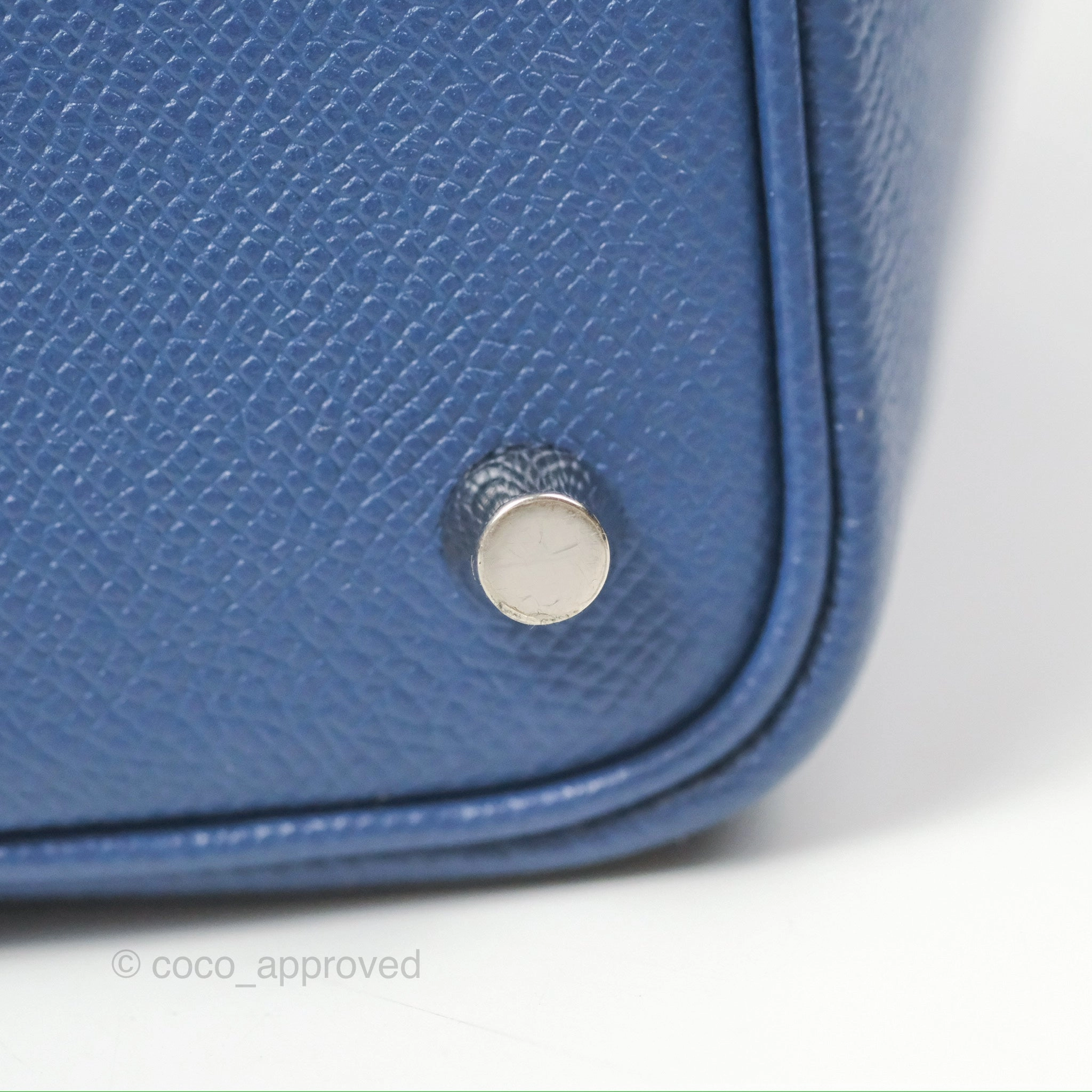 Herms Tressage De Cuir Picotin Lock 18 Bleu Encre/Brique/Black Epsom Palladium Hardware