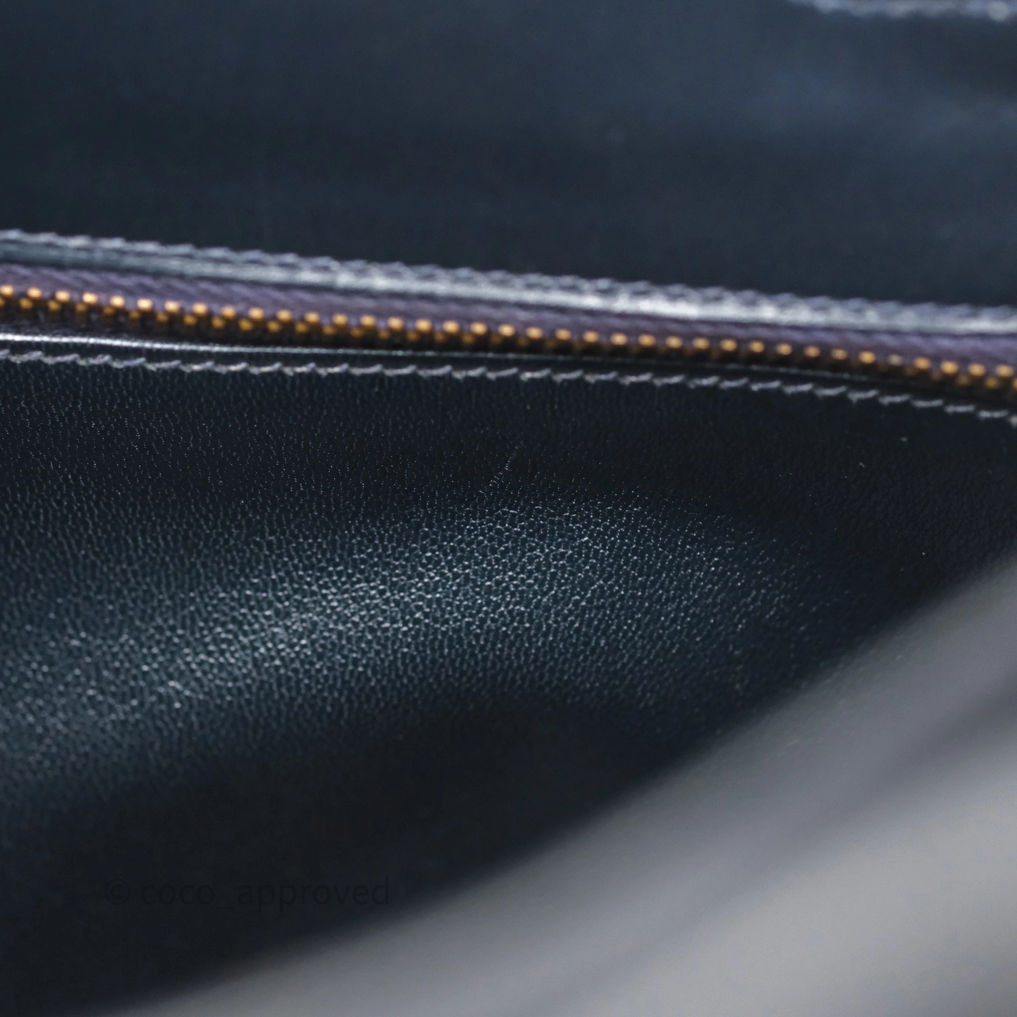 Herms Vintage Kelly 28 Retourn Navy Box Leather Gold Hardware