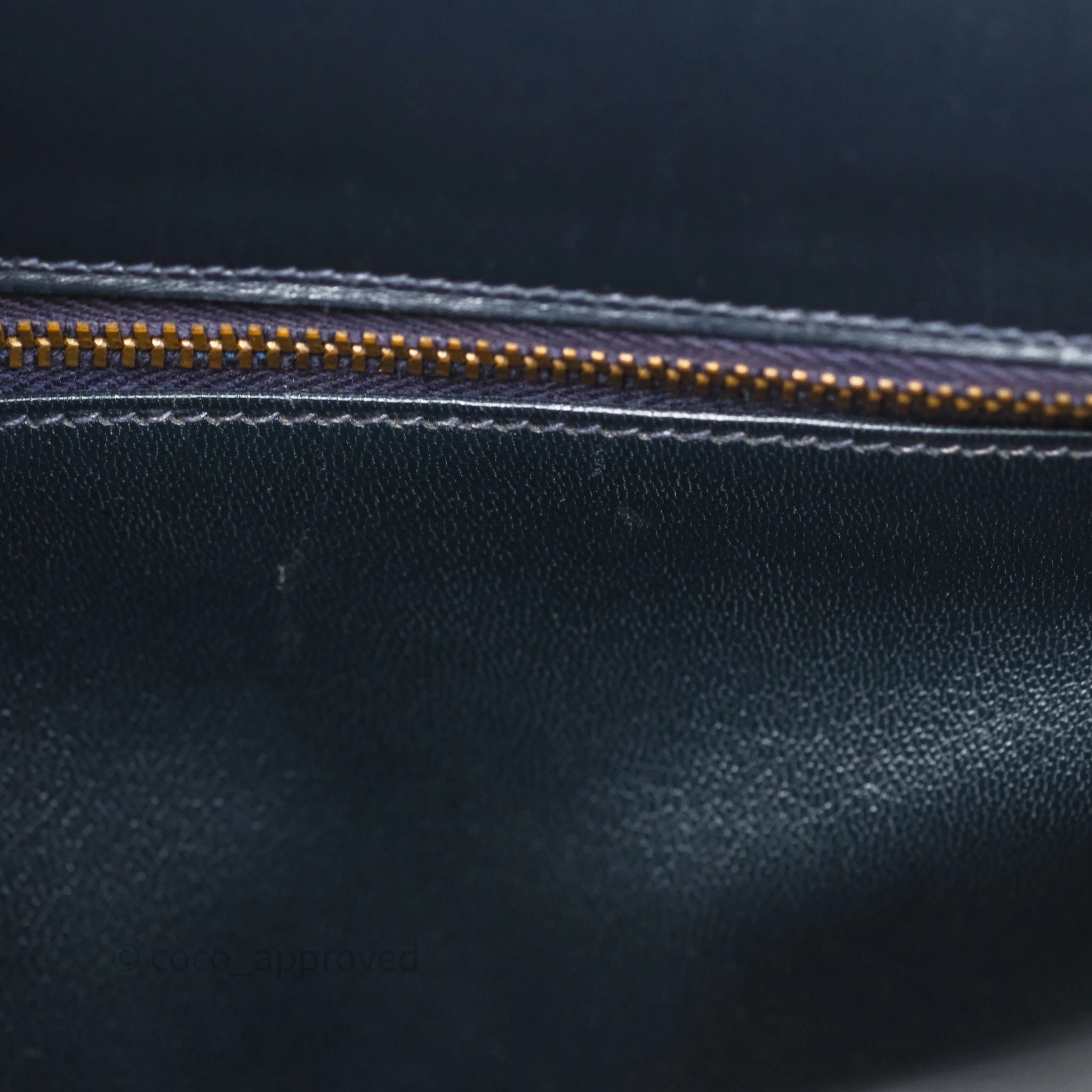 Herms Vintage Kelly 28 Retourn Navy Box Leather Gold Hardware