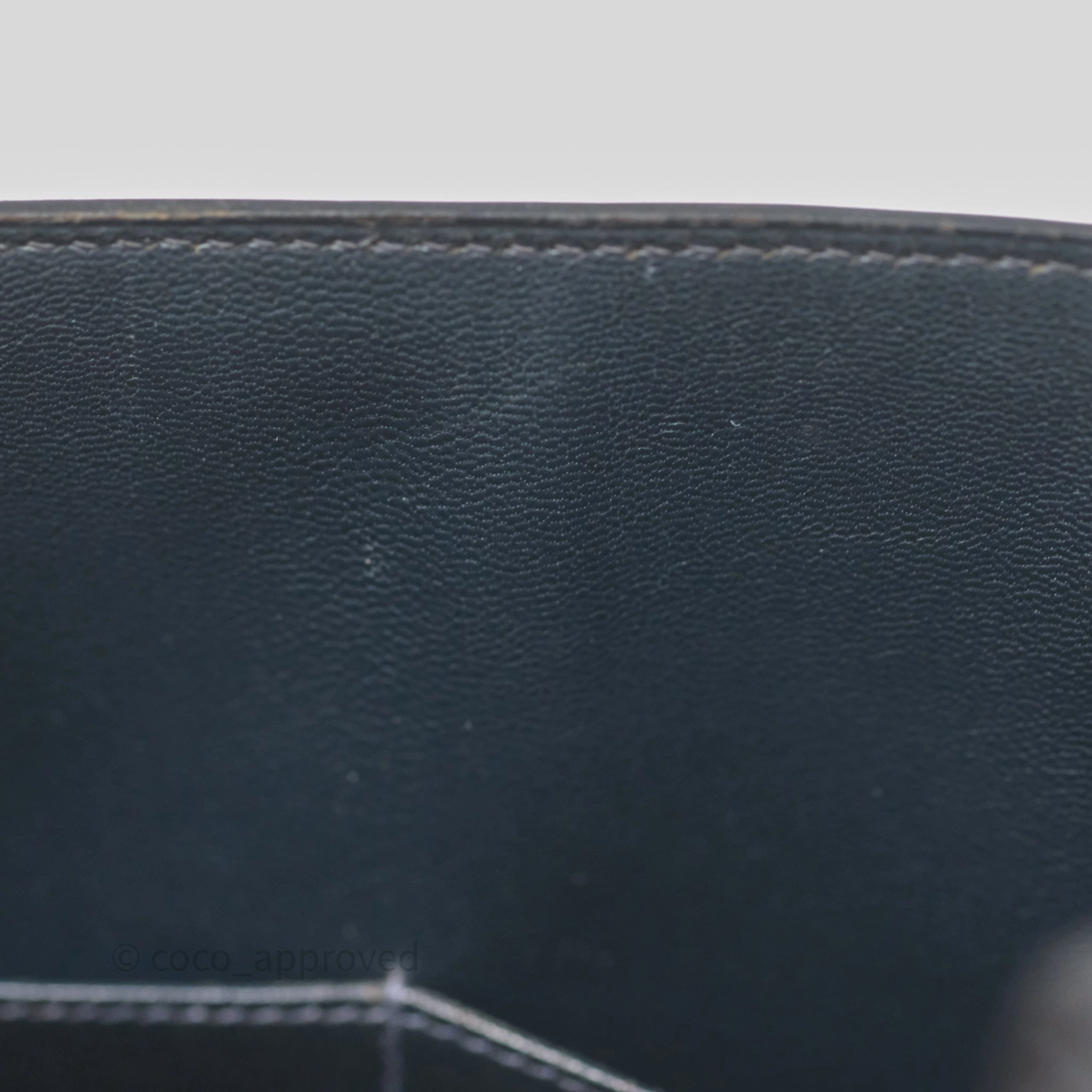 Herms Vintage Kelly 28 Retourn Navy Box Leather Gold Hardware