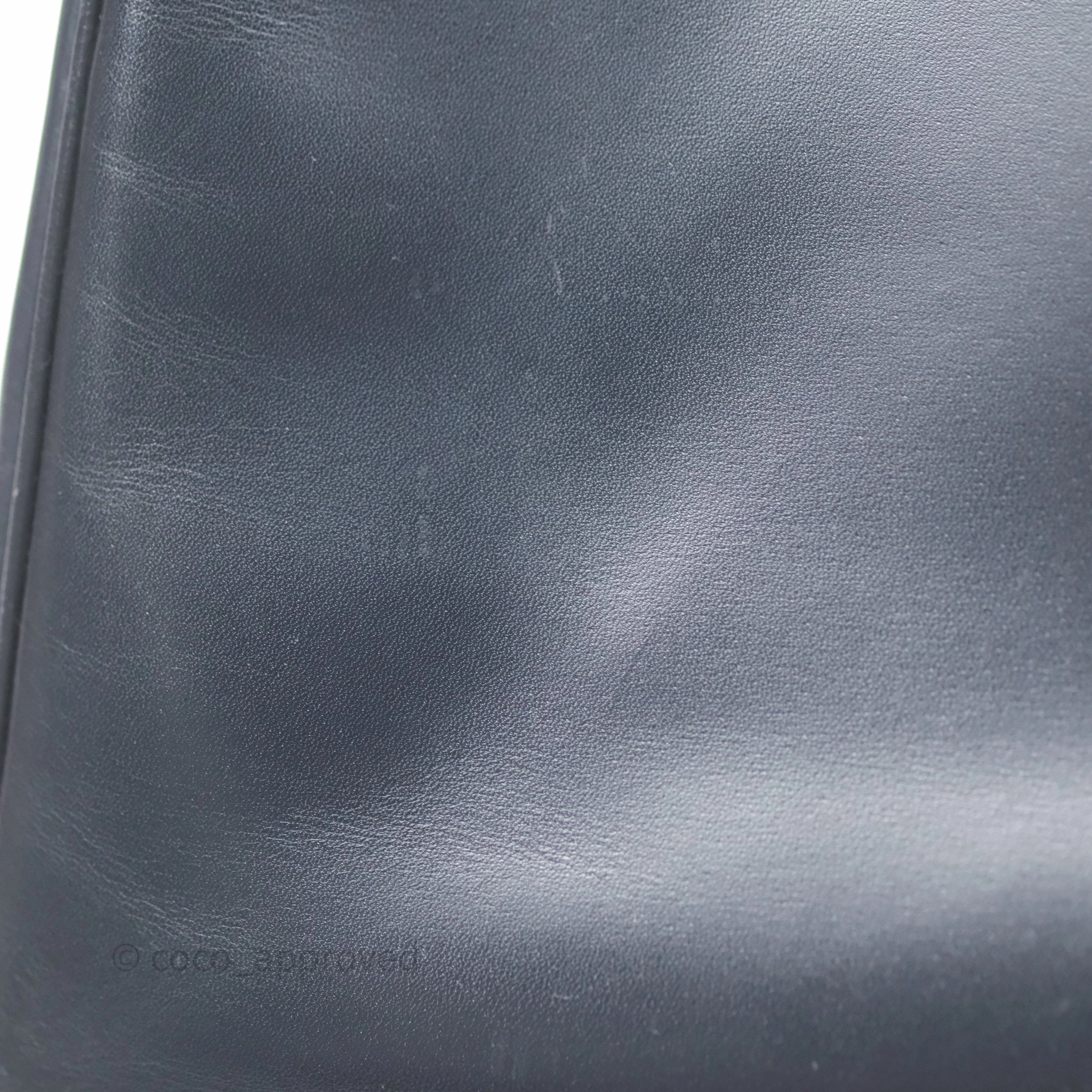 Herms Vintage Kelly 28 Retourn Navy Box Leather Gold Hardware