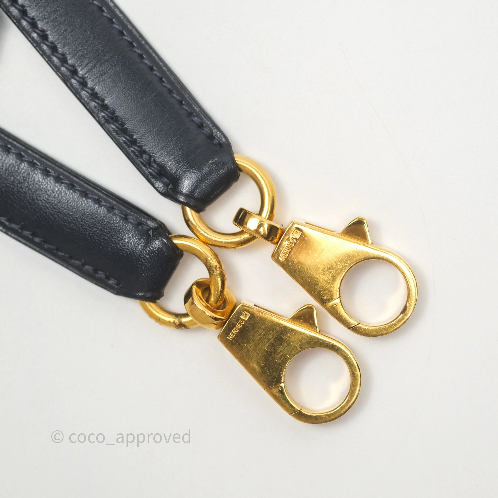 Herms Vintage Kelly 28 Retourn Navy Box Leather Gold Hardware
