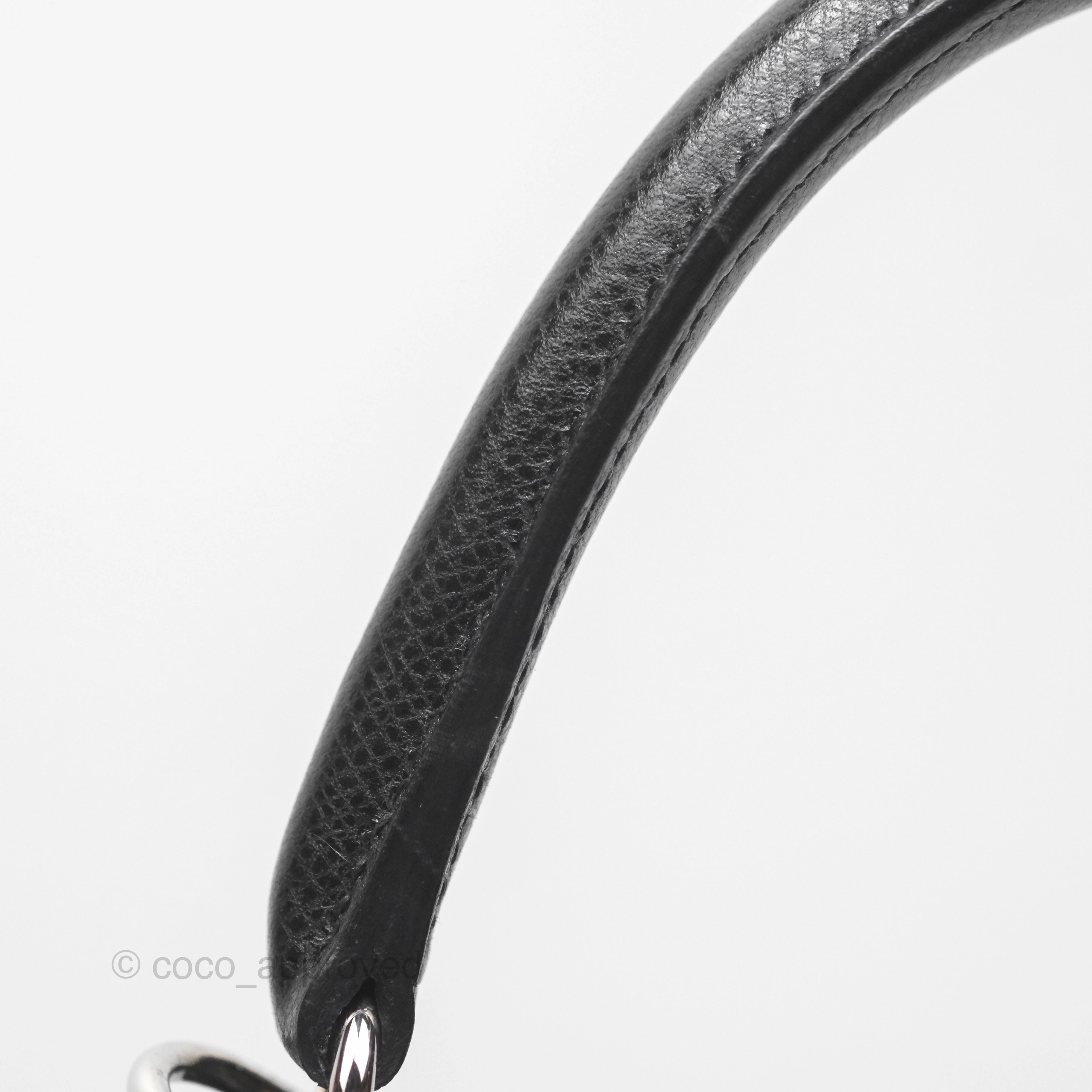 Herms Vintage Kelly 28 Sellier Noir 89 Courchevel Palladium Hardware