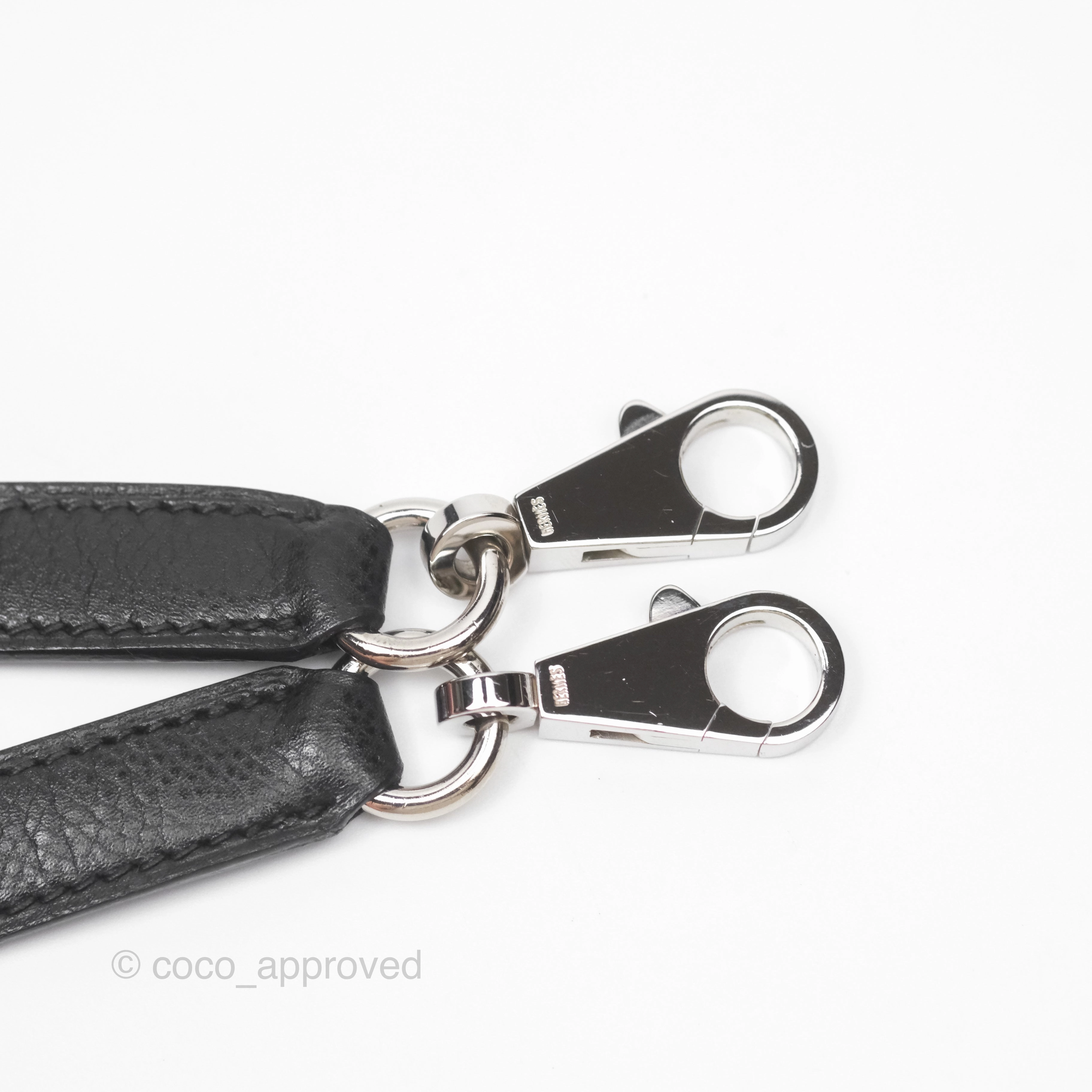 Herms Vintage Kelly 28 Sellier Noir 89 Courchevel Palladium Hardware