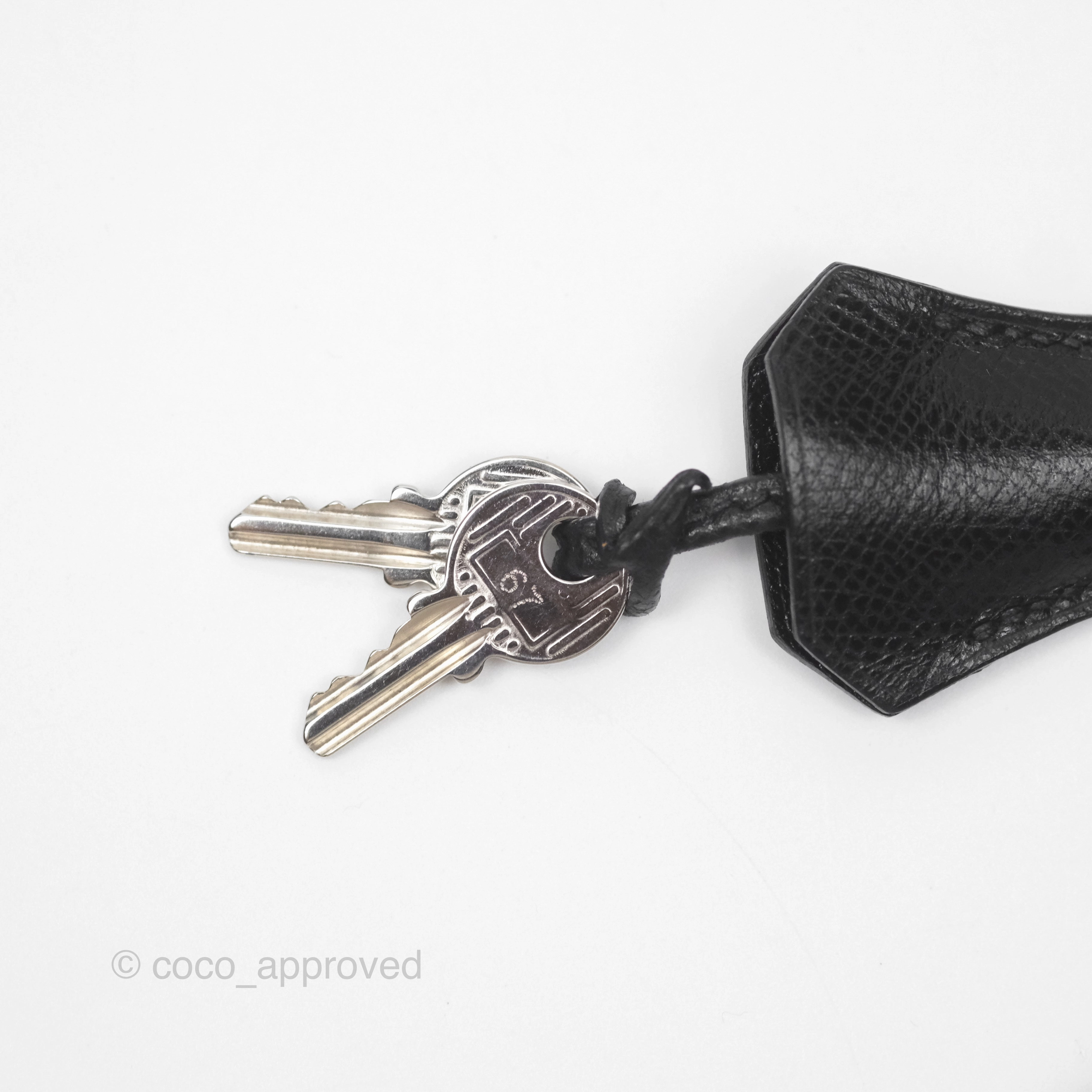 Herms Vintage Kelly 28 Sellier Noir 89 Courchevel Palladium Hardware