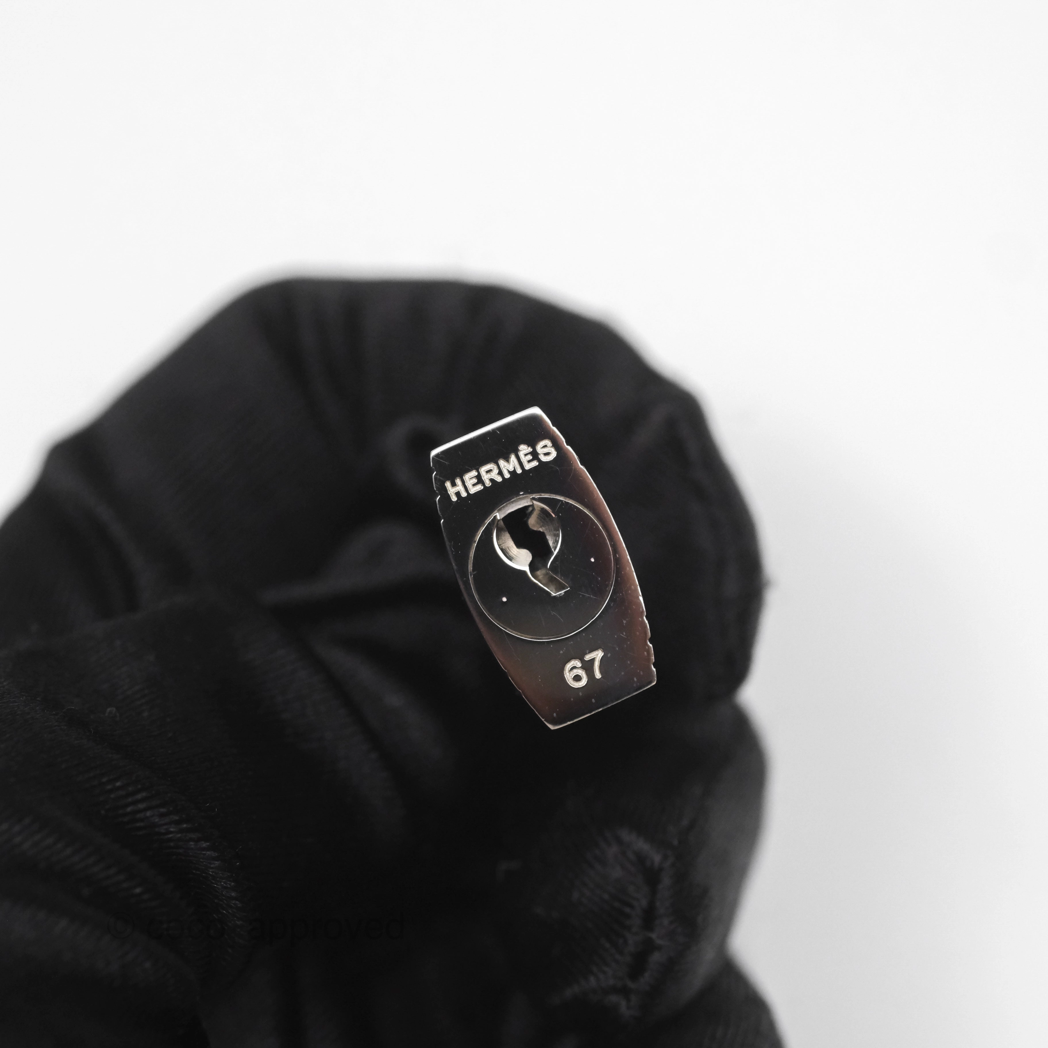 Herms Vintage Kelly 28 Sellier Noir 89 Courchevel Palladium Hardware
