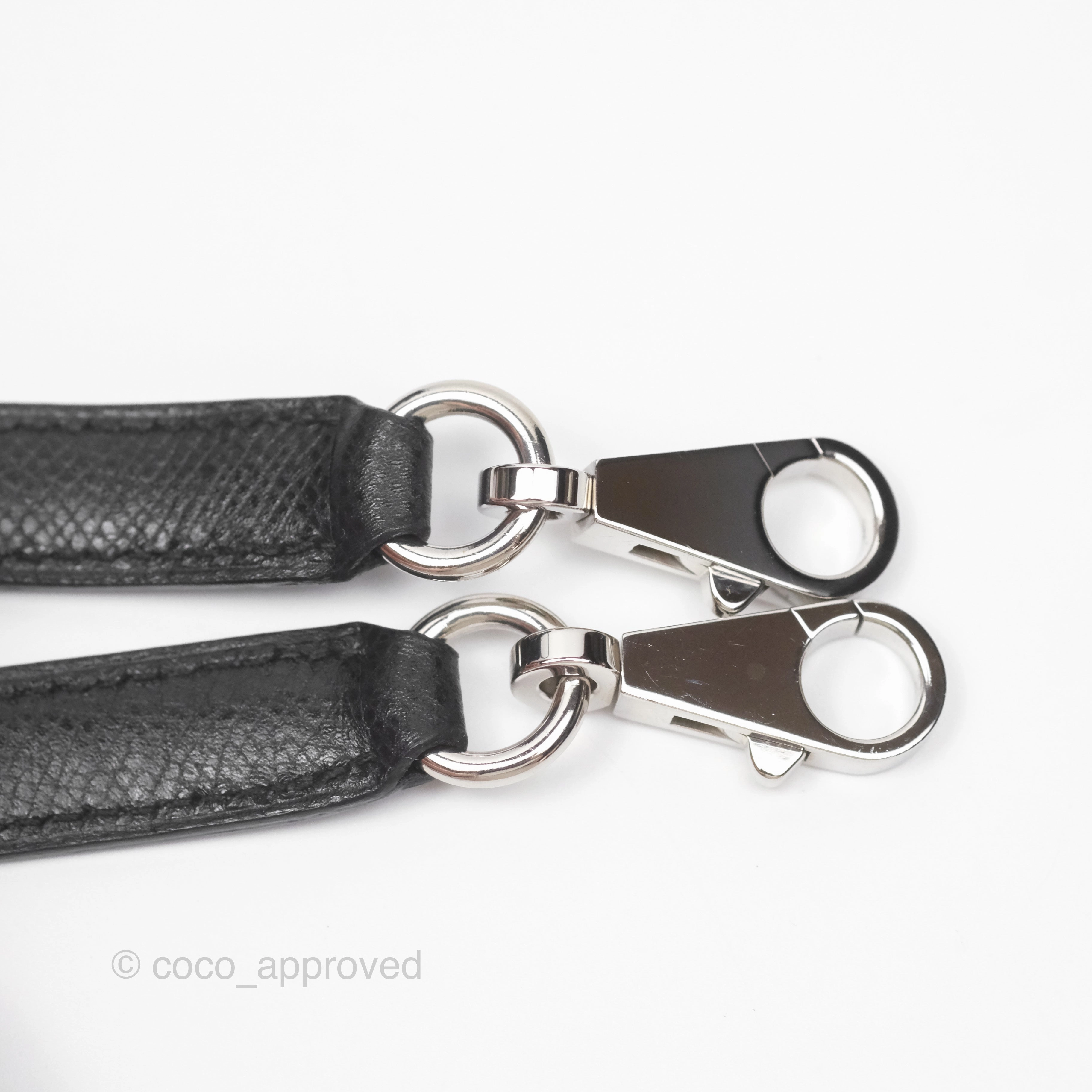 Herms Vintage Kelly 28 Sellier Noir 89 Courchevel Palladium Hardware