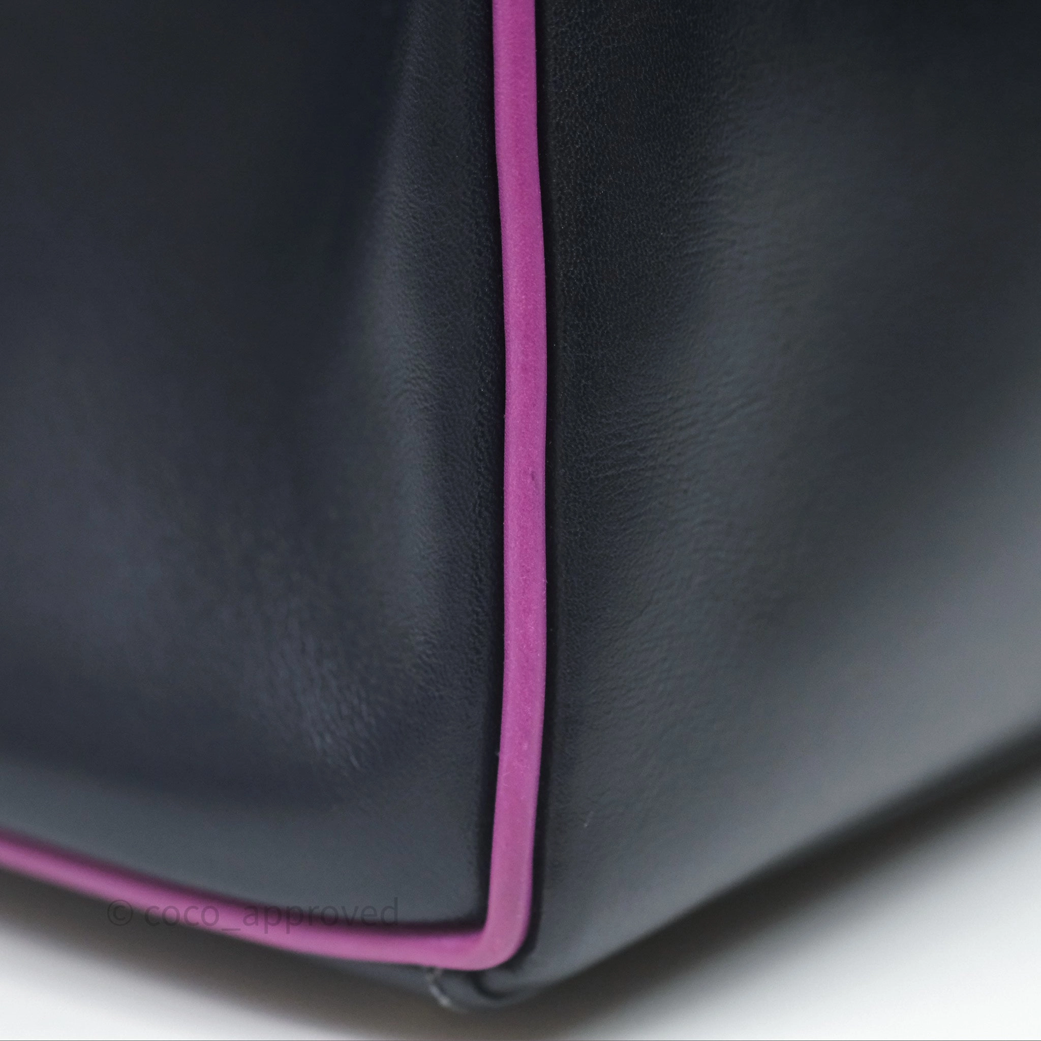 Herms Vintage Kelly 32 Retourn Navy/Purple Box Leather Palladium Hardware