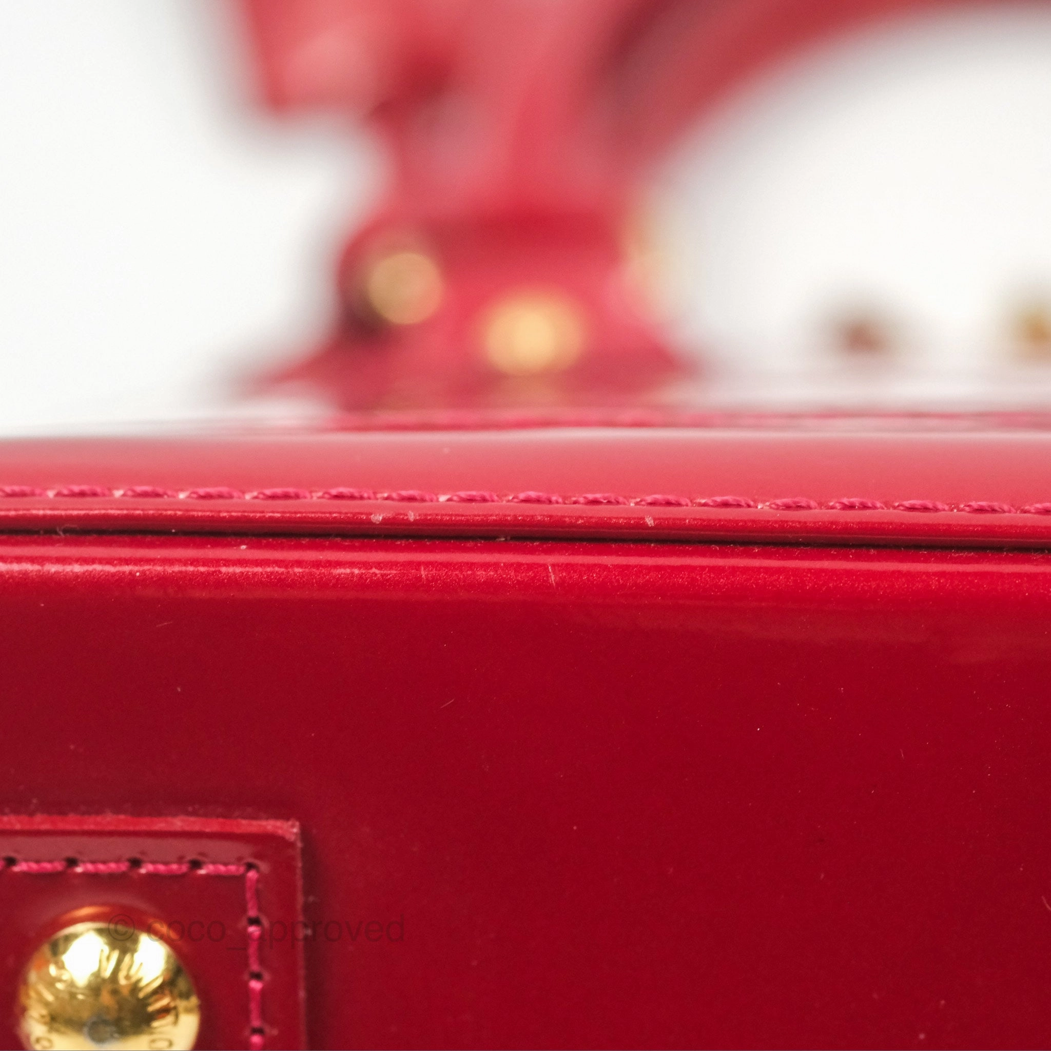 Louis Vuitton Alma BB Red Patent Gold Hardware