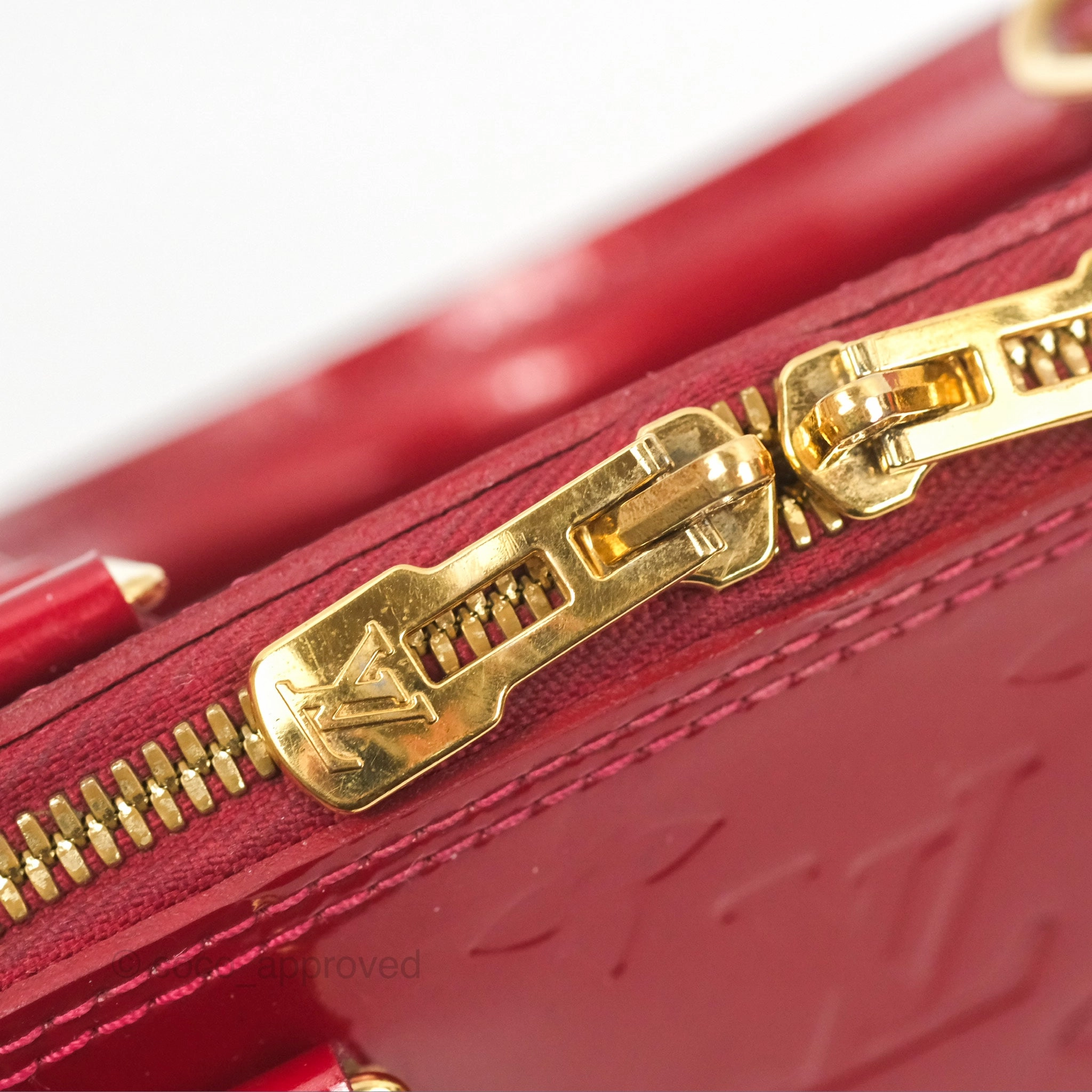 Louis Vuitton Alma BB Red Patent Gold Hardware