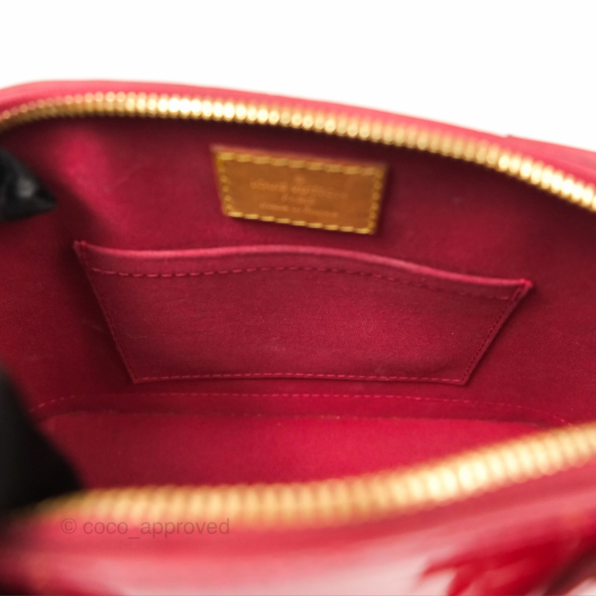Louis Vuitton Alma BB Red Patent Gold Hardware