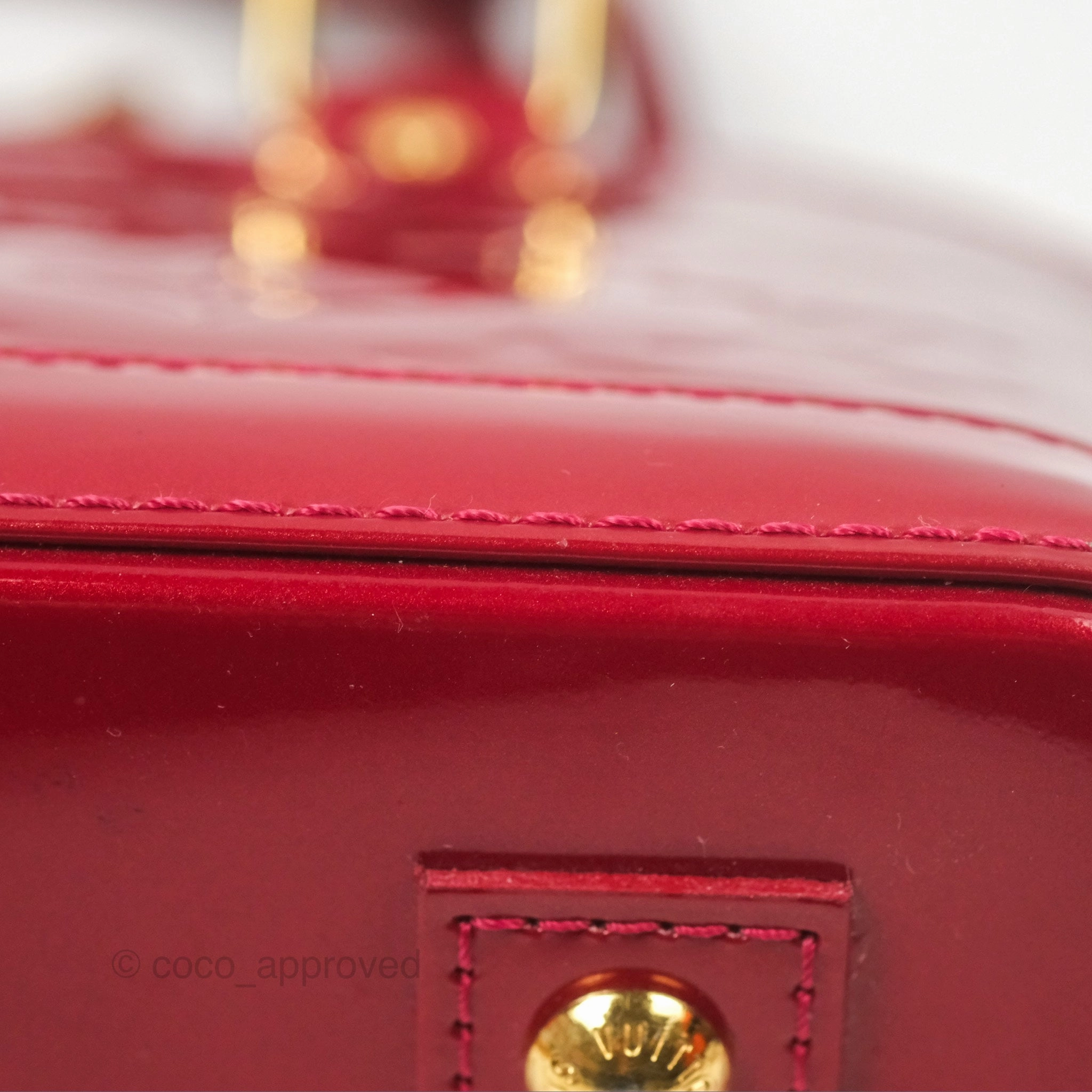Louis Vuitton Alma BB Red Patent Gold Hardware