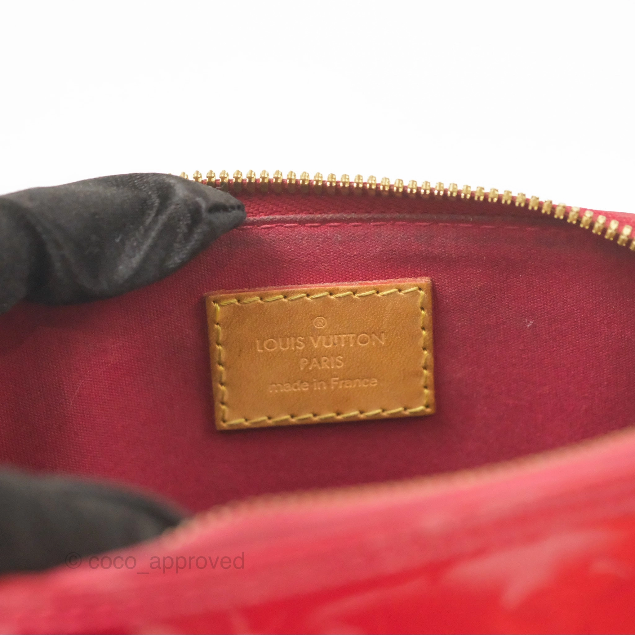 Louis Vuitton Alma BB Red Patent Gold Hardware
