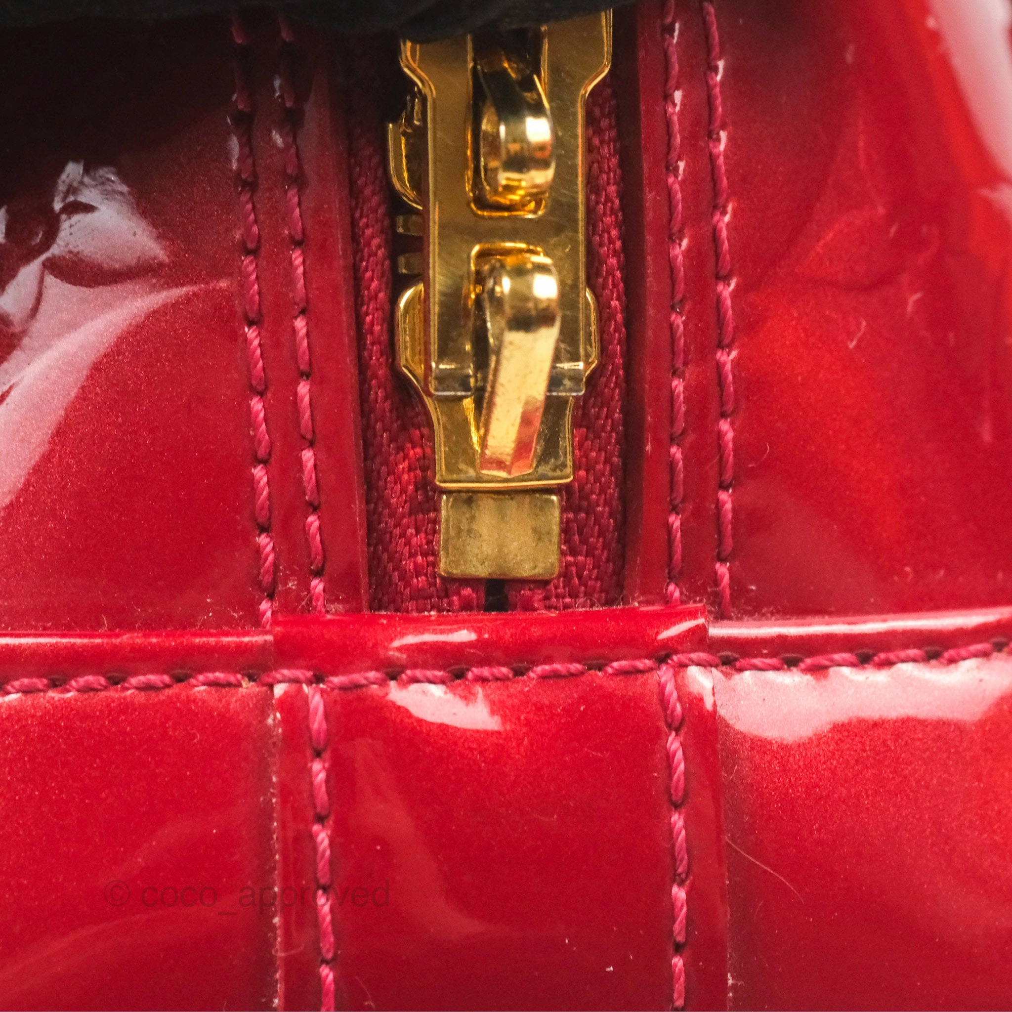 Louis Vuitton Alma BB Red Patent Gold Hardware