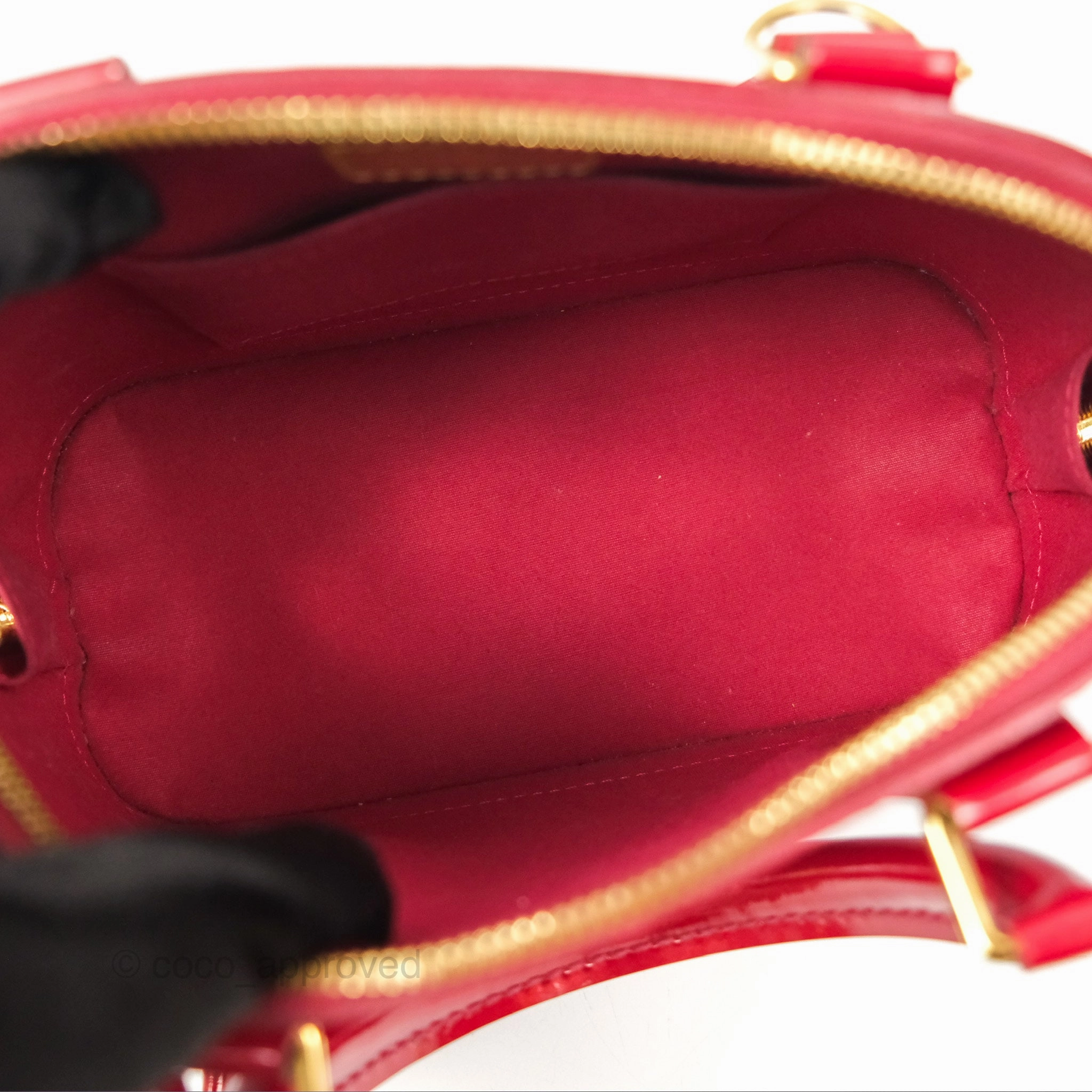 Louis Vuitton Alma BB Red Patent Gold Hardware