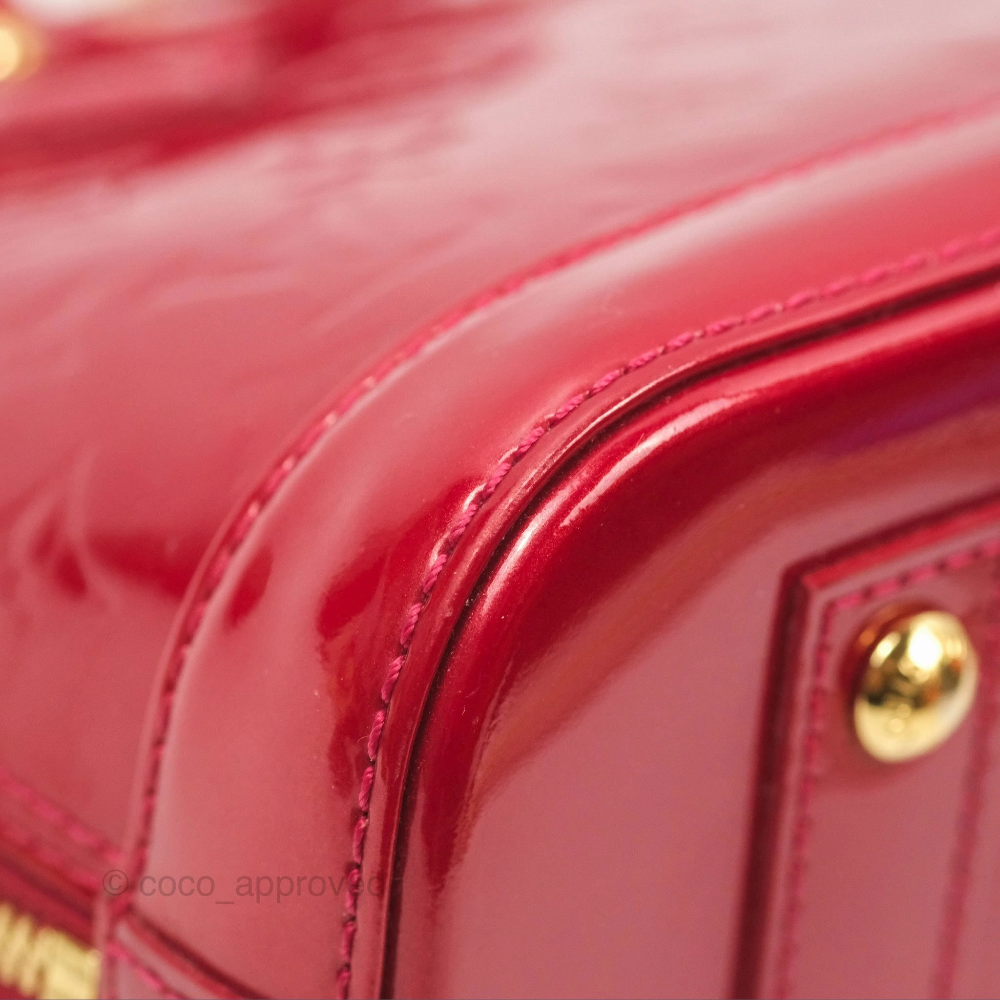 Louis Vuitton Alma BB Red Patent Gold Hardware