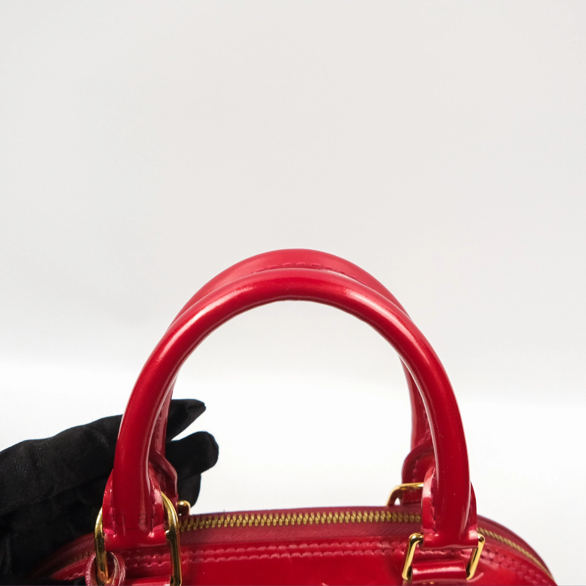 Louis Vuitton Alma BB Red Patent Gold Hardware