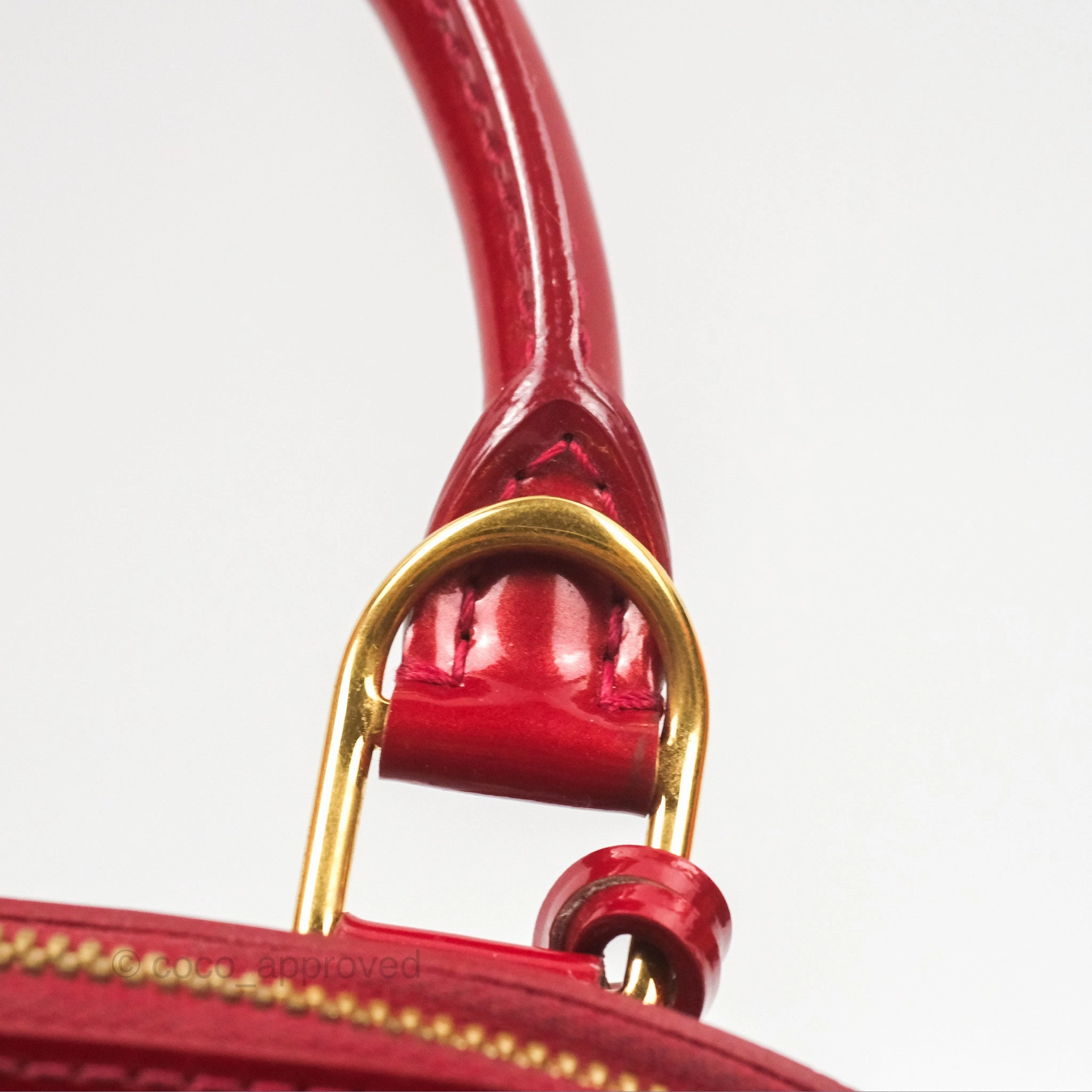 Louis Vuitton Alma BB Red Patent Gold Hardware