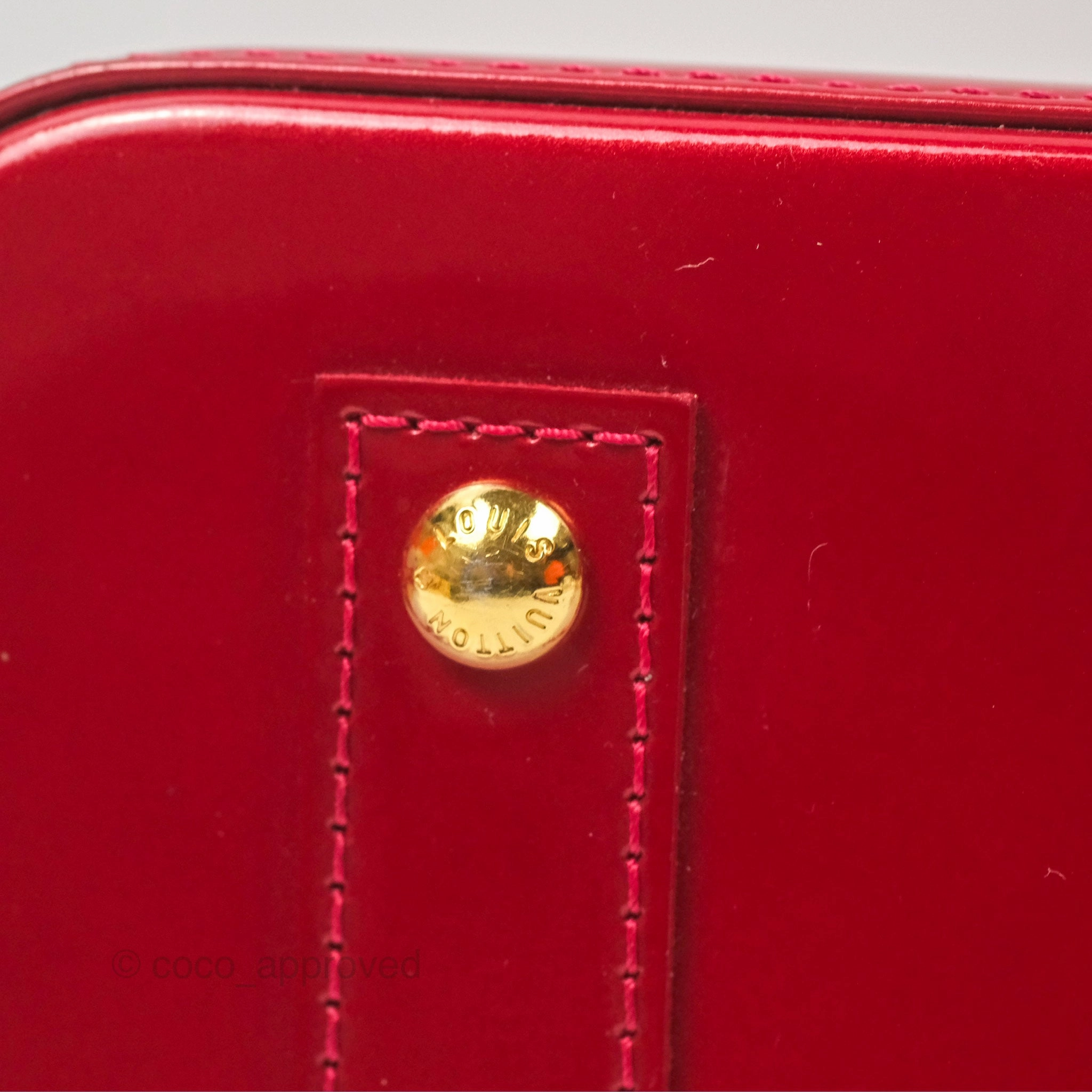 Louis Vuitton Alma BB Red Patent Gold Hardware