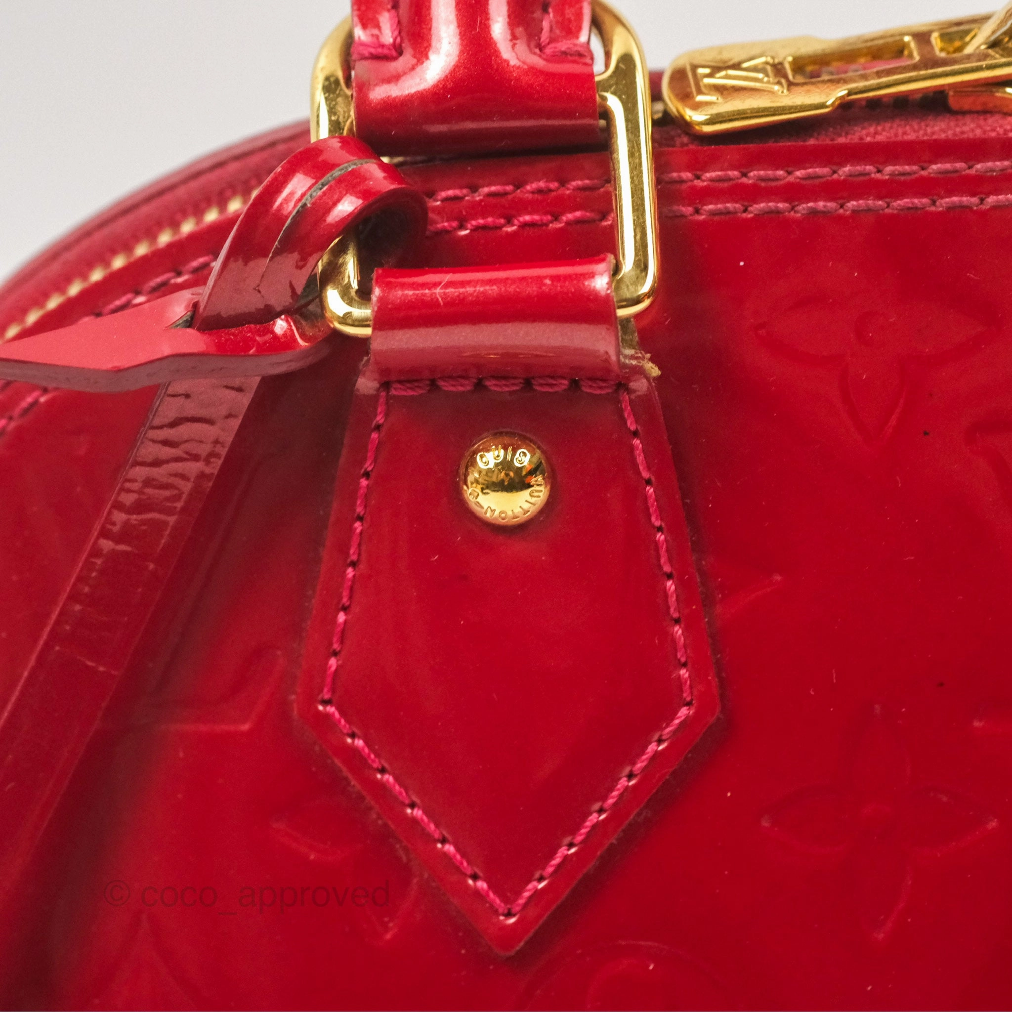 Louis Vuitton Alma BB Red Patent Gold Hardware