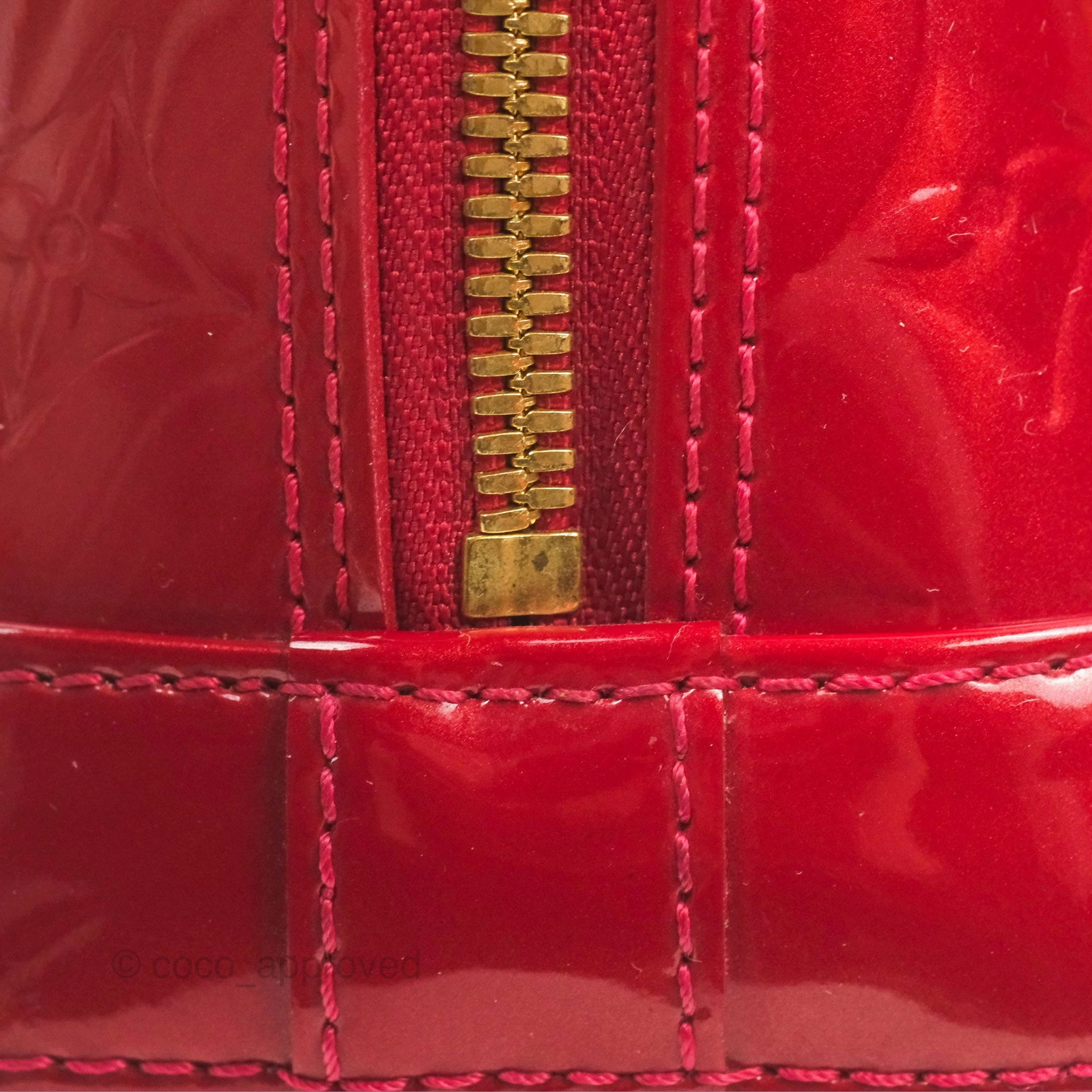 Louis Vuitton Alma BB Red Patent Gold Hardware