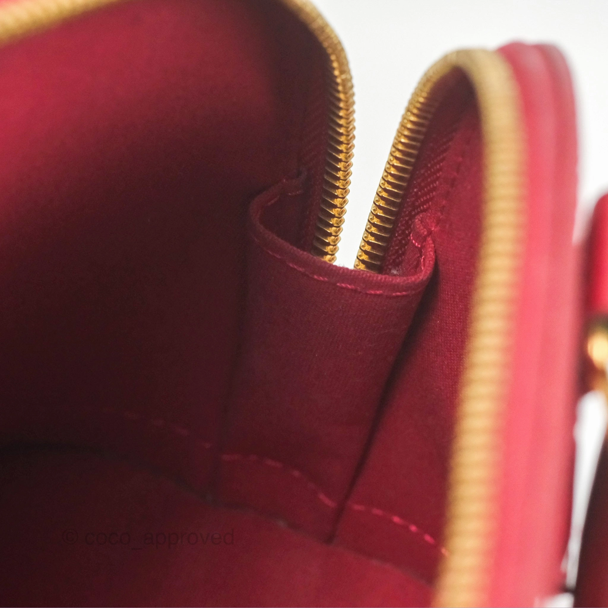 Louis Vuitton Alma BB Red Patent Gold Hardware