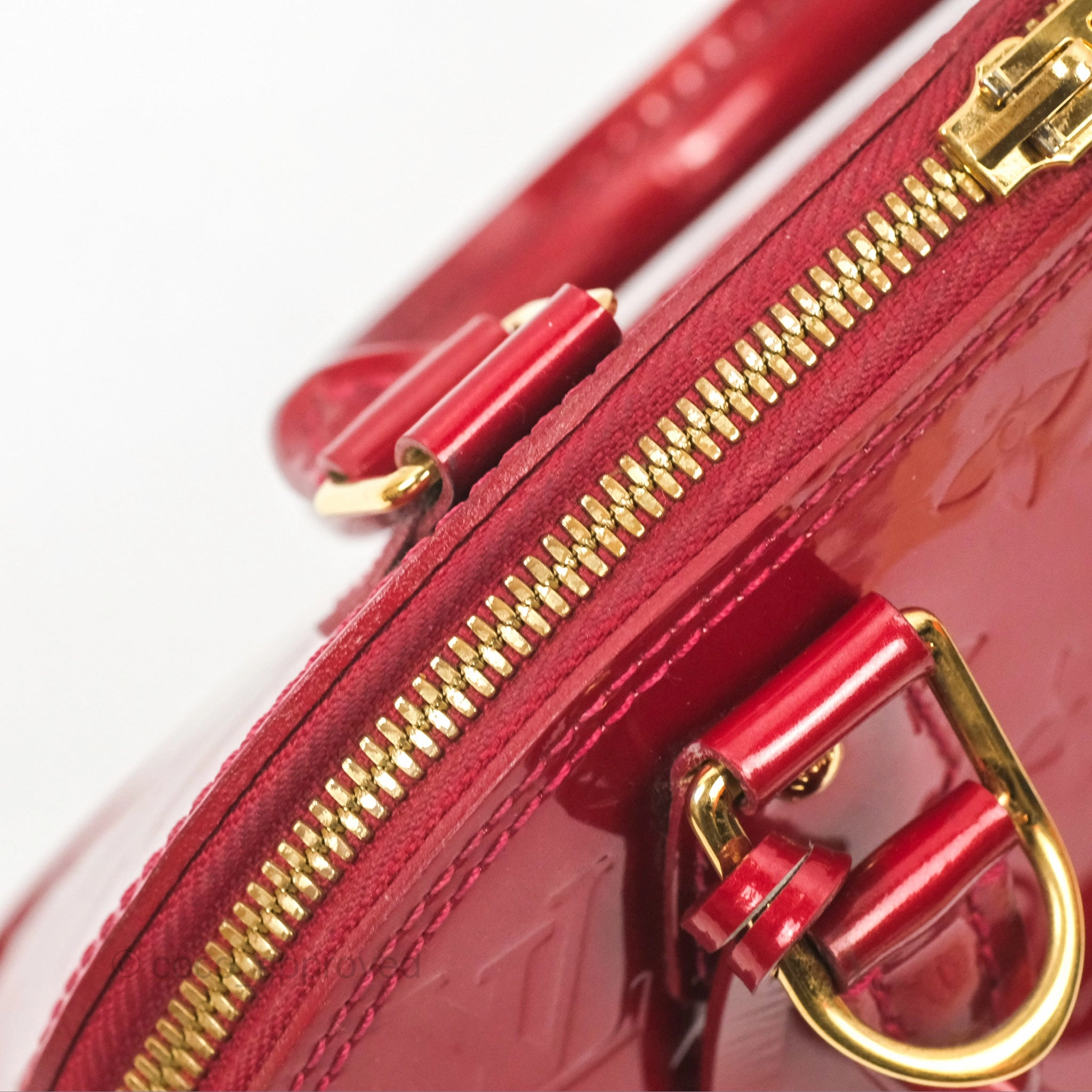 Louis Vuitton Alma BB Red Patent Gold Hardware