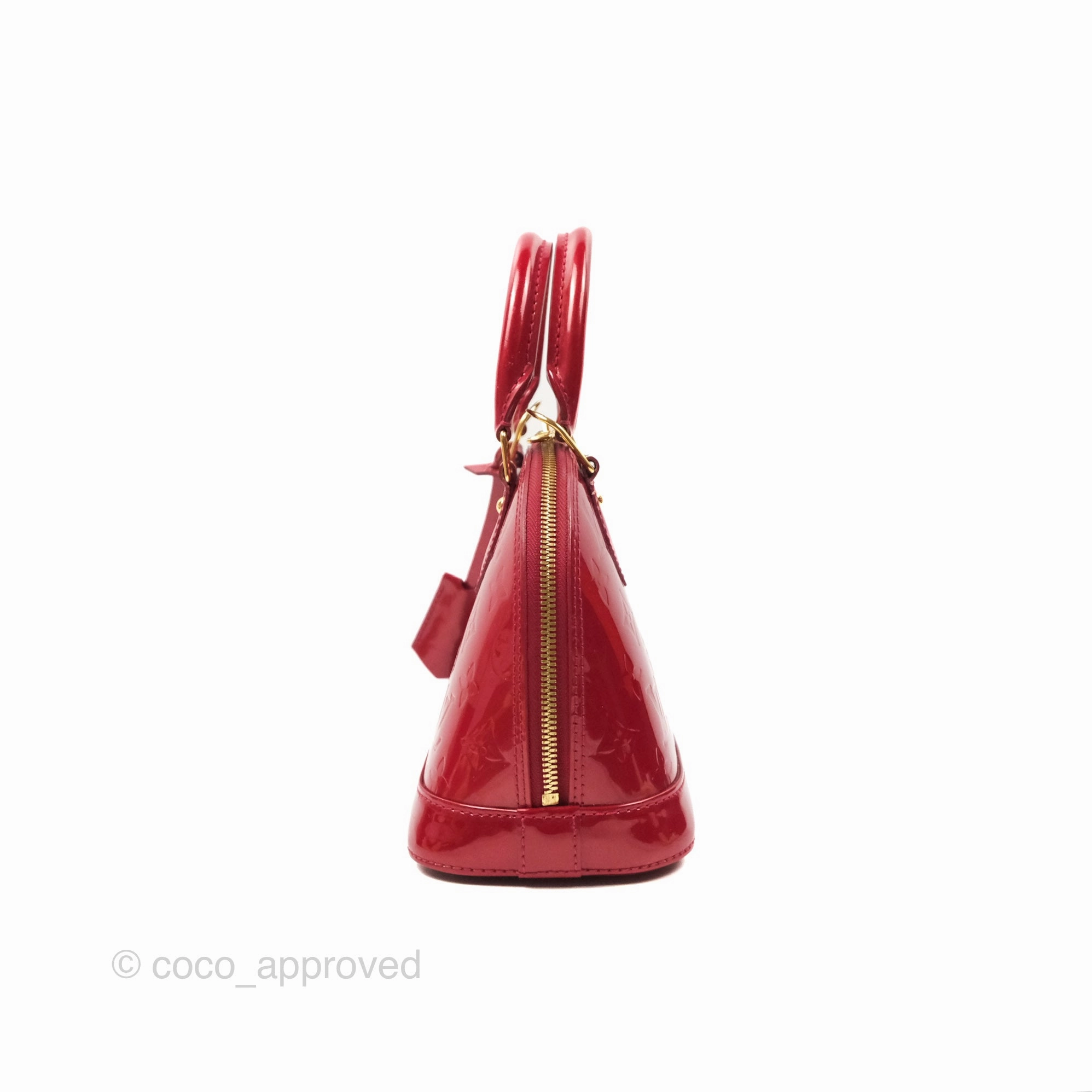 Louis Vuitton Alma BB Red Patent Gold Hardware