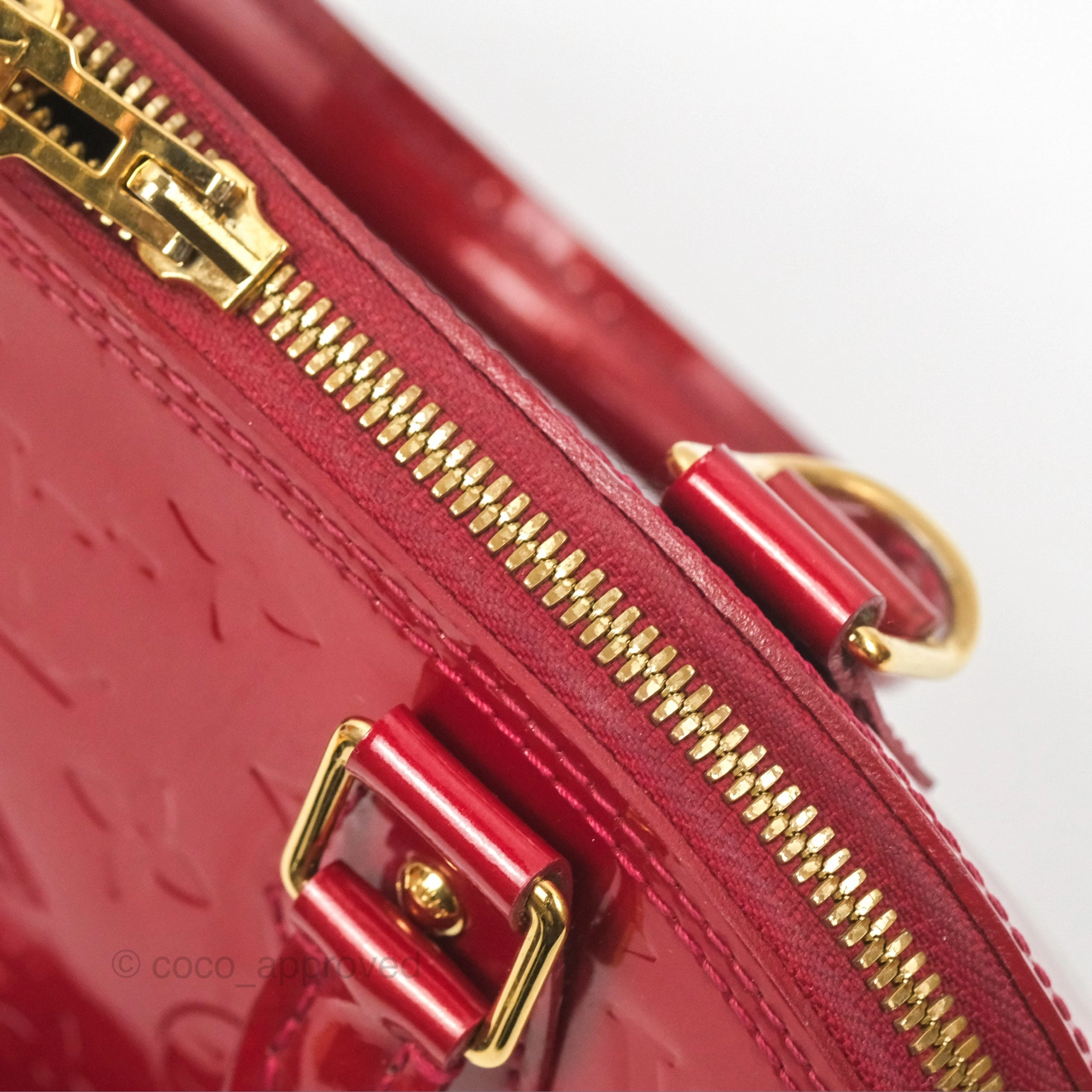 Louis Vuitton Alma BB Red Patent Gold Hardware