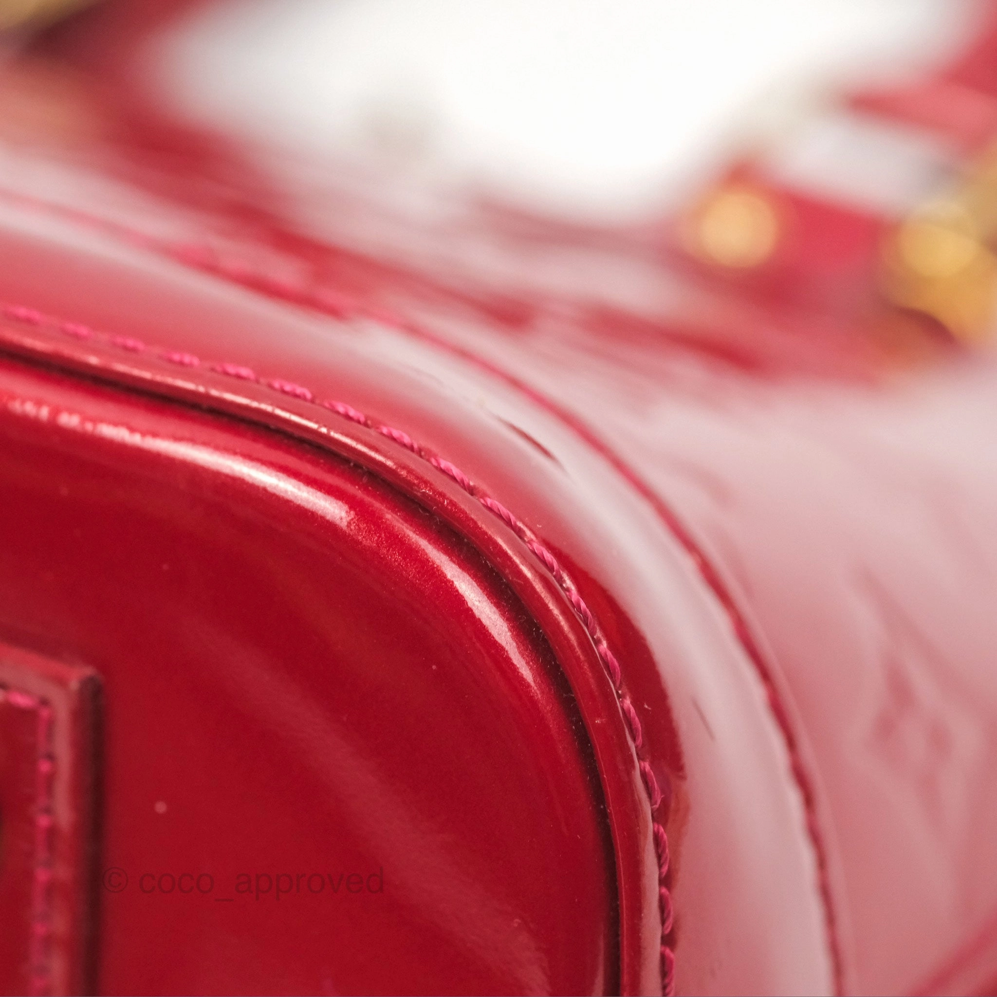 Louis Vuitton Alma BB Red Patent Gold Hardware