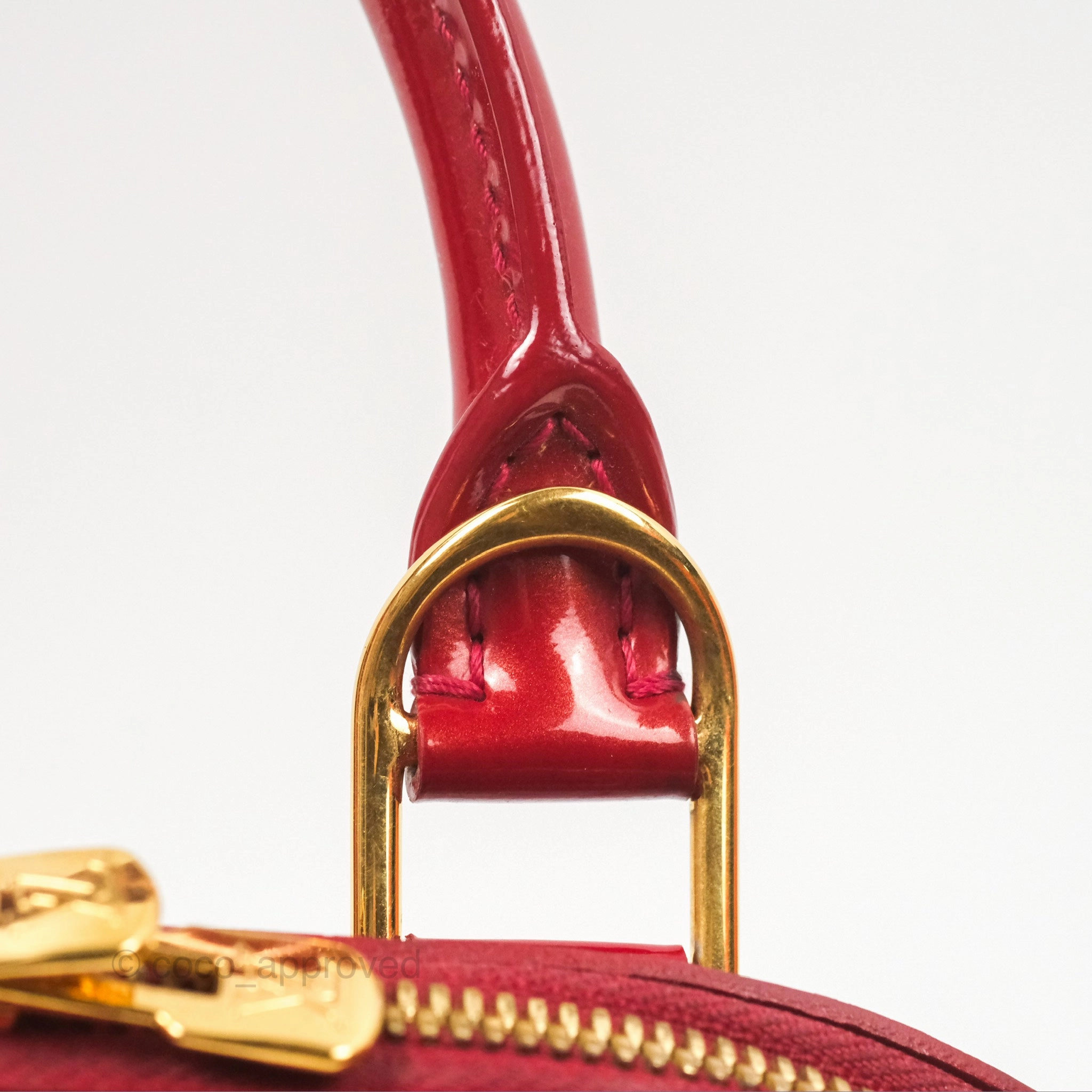 Louis Vuitton Alma BB Red Patent Gold Hardware