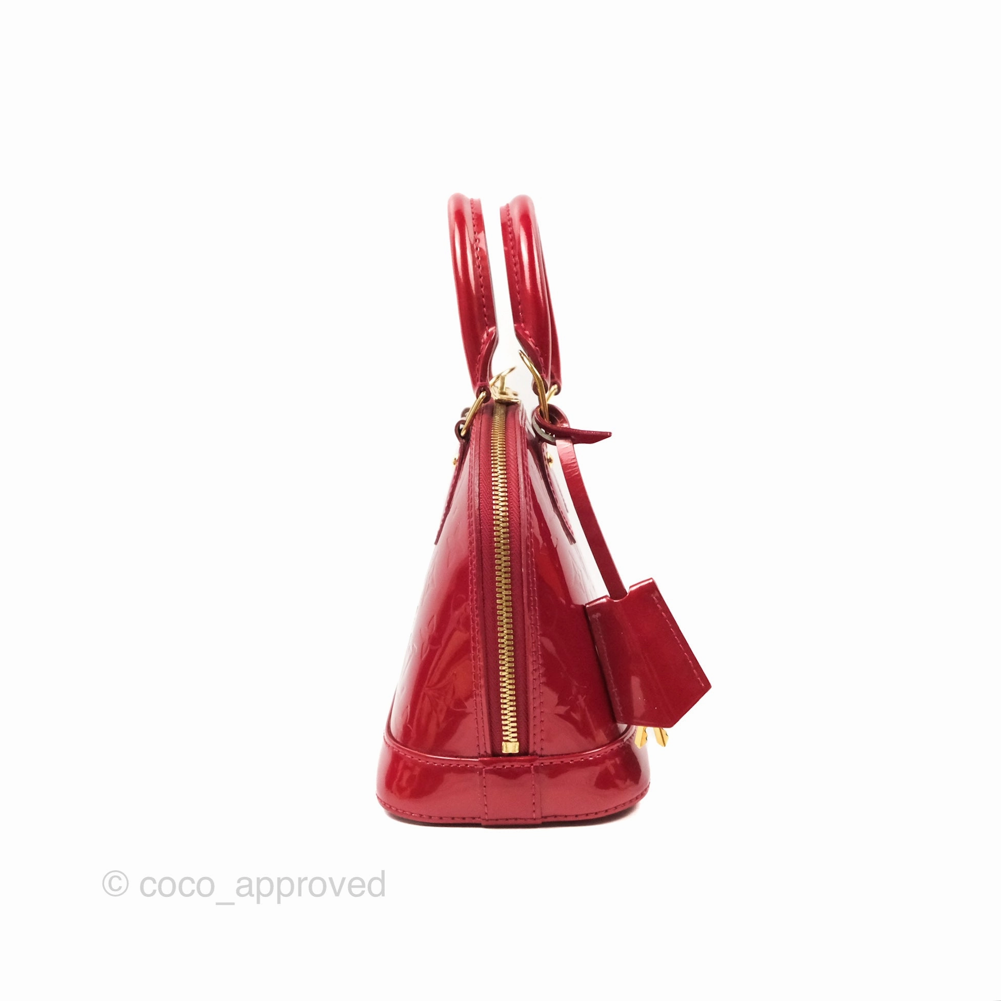 Louis Vuitton Alma BB Red Patent Gold Hardware