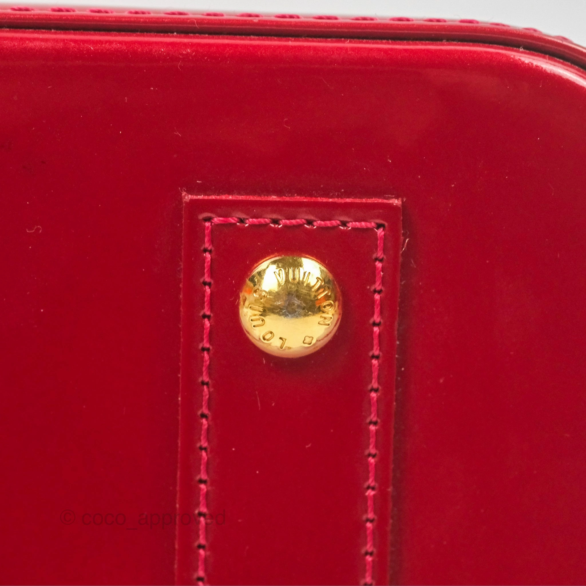 Louis Vuitton Alma BB Red Patent Gold Hardware