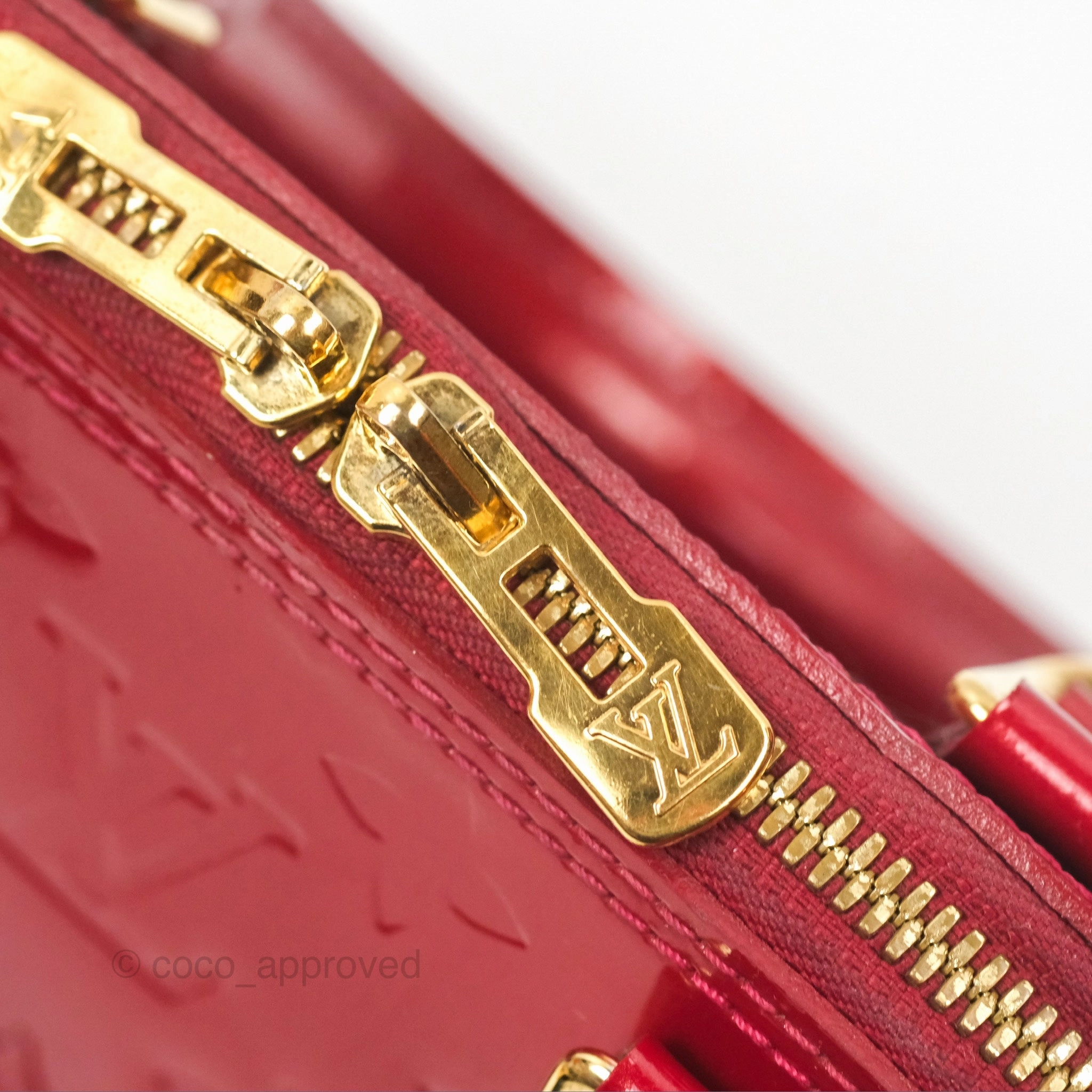 Louis Vuitton Alma BB Red Patent Gold Hardware