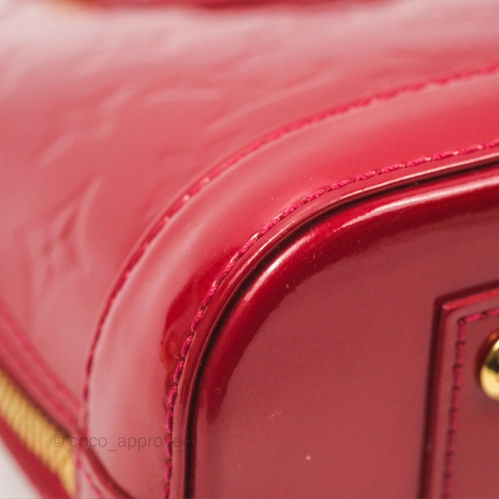 Louis Vuitton Alma BB Red Patent Gold Hardware
