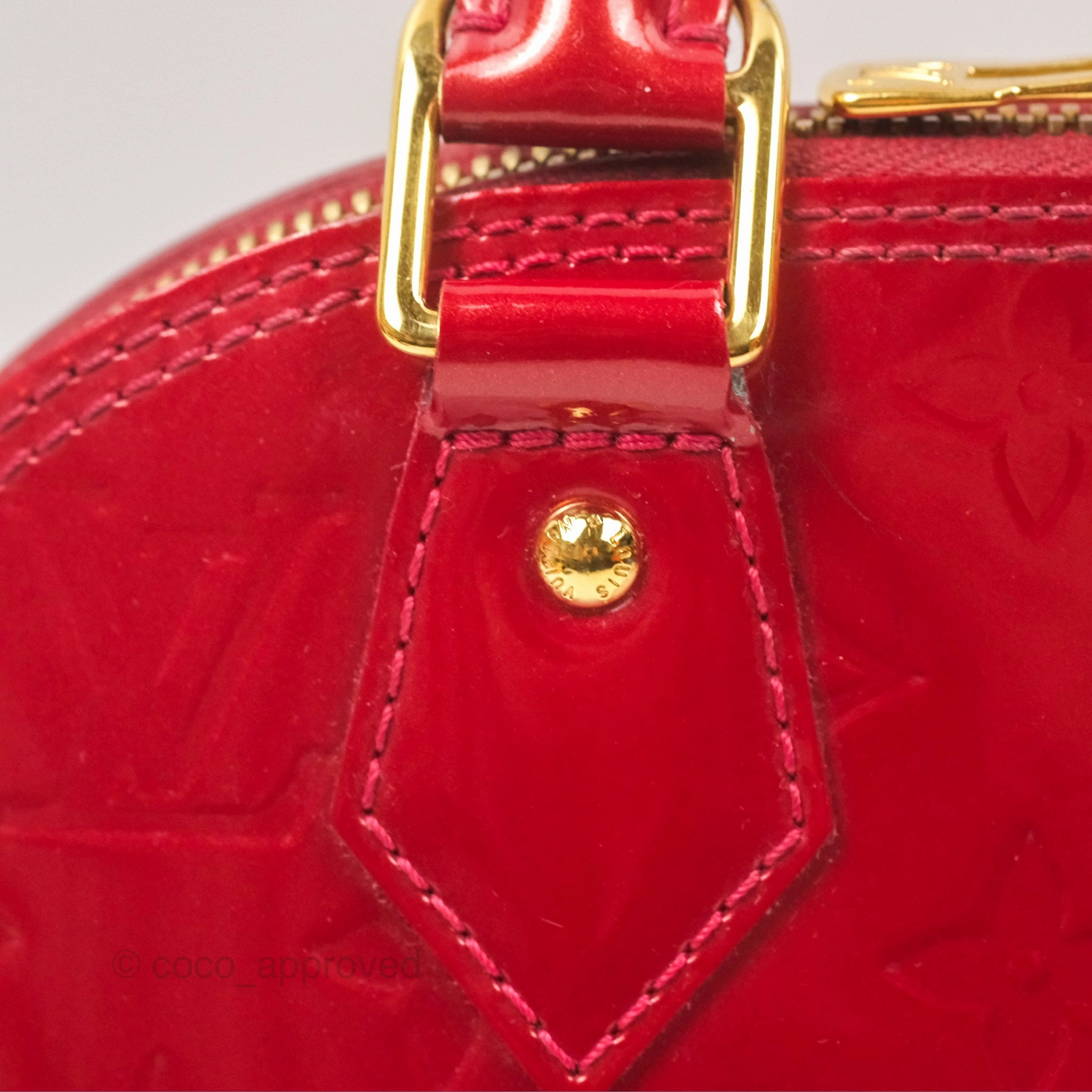 Louis Vuitton Alma BB Red Patent Gold Hardware