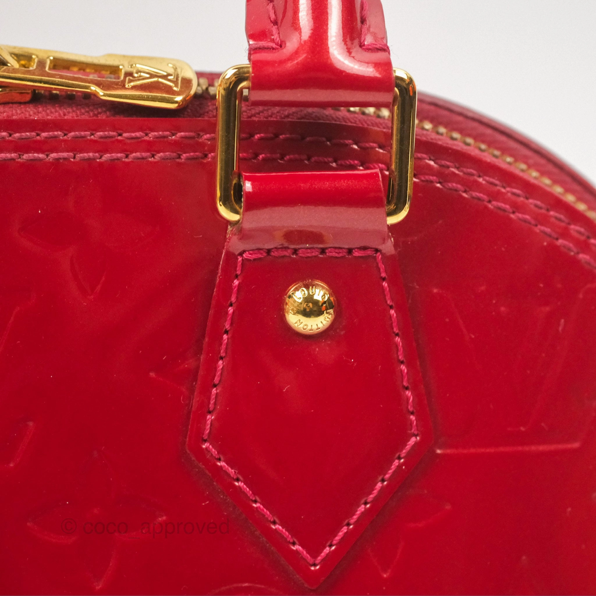 Louis Vuitton Alma BB Red Patent Gold Hardware