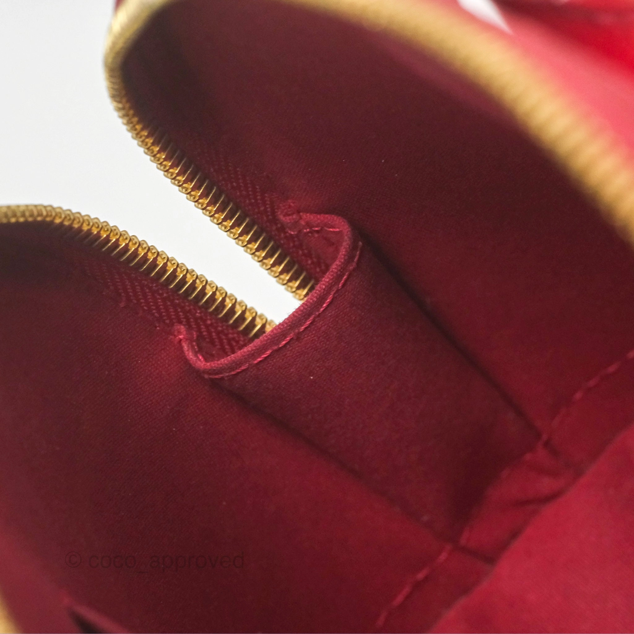 Louis Vuitton Alma BB Red Patent Gold Hardware