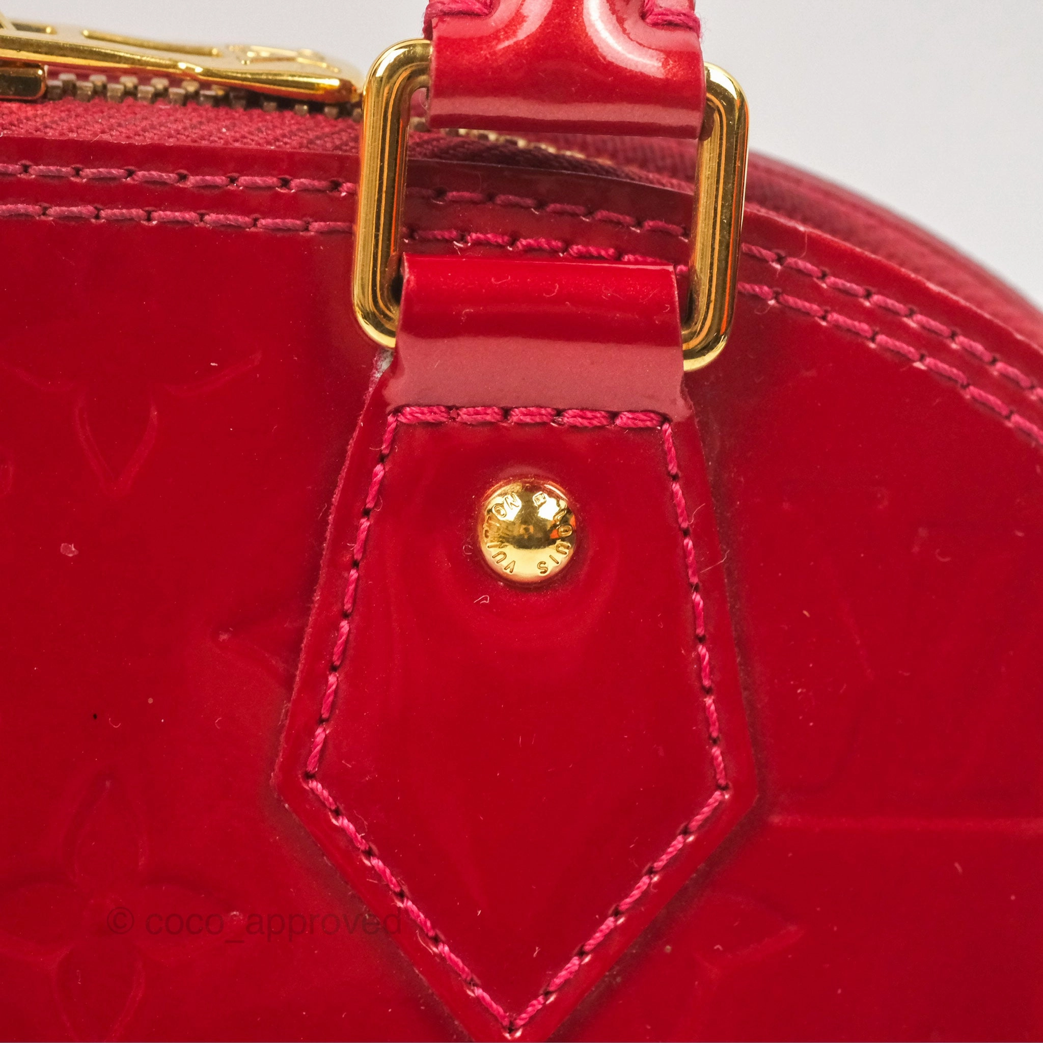 Louis Vuitton Alma BB Red Patent Gold Hardware