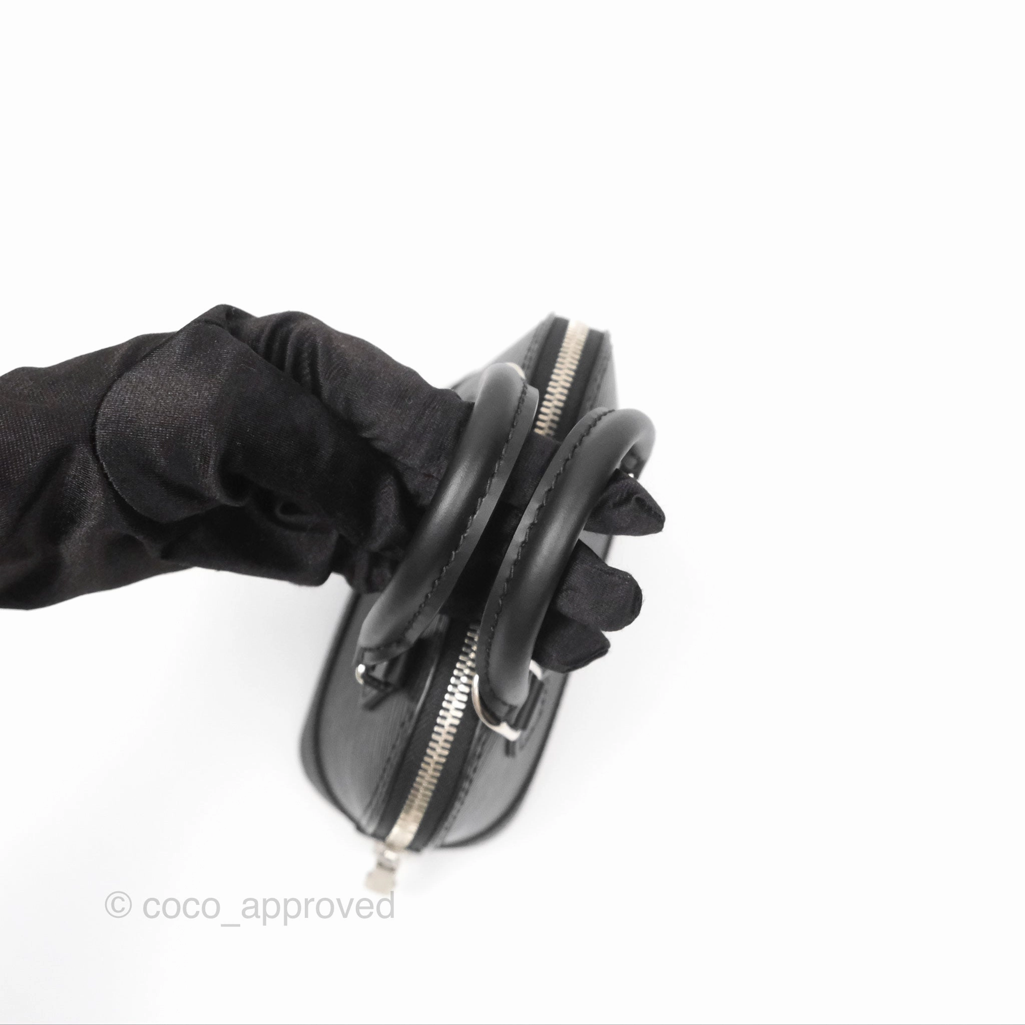 Louis Vuitton Alma Nano Black Silver Hardware