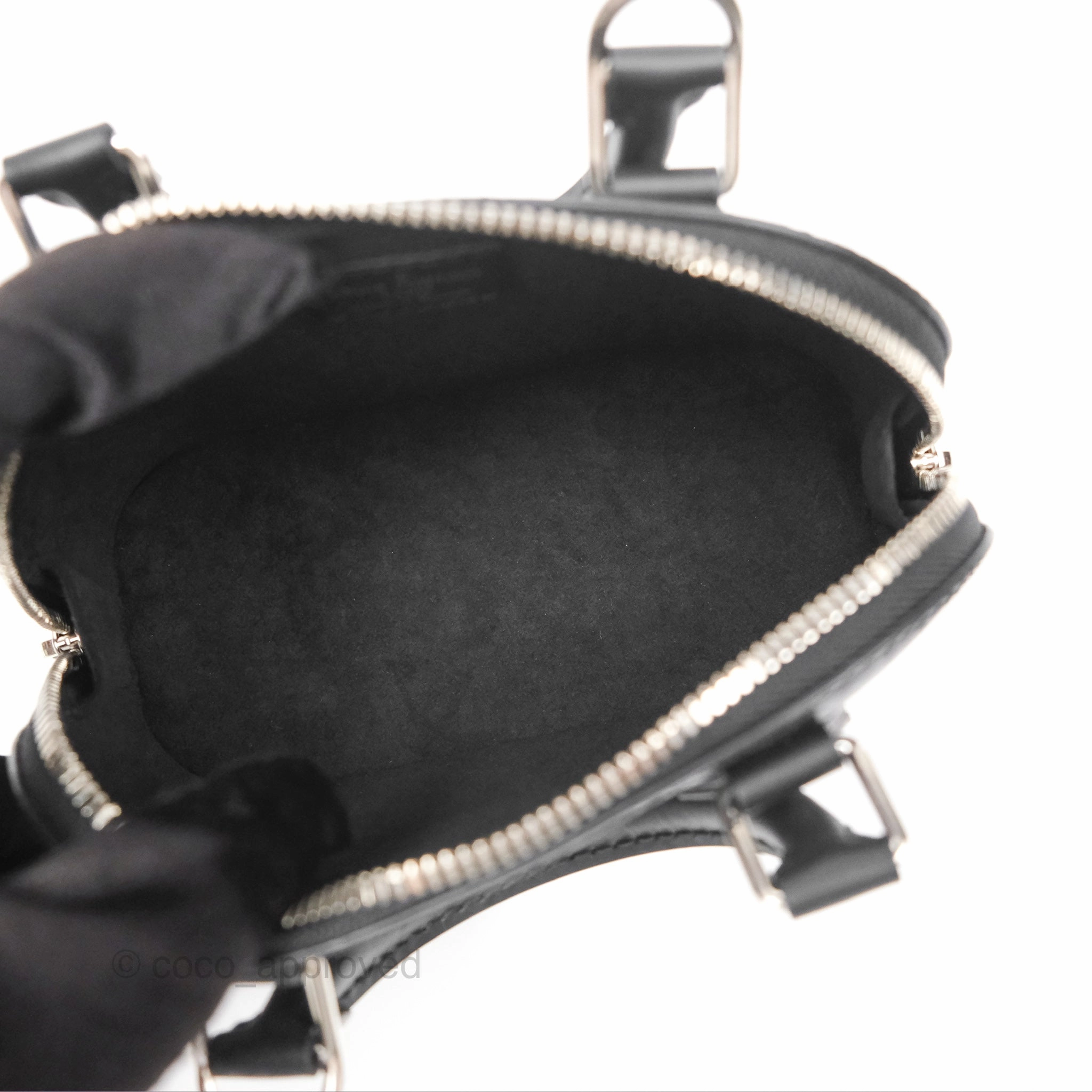 Louis Vuitton Alma Nano Black Silver Hardware