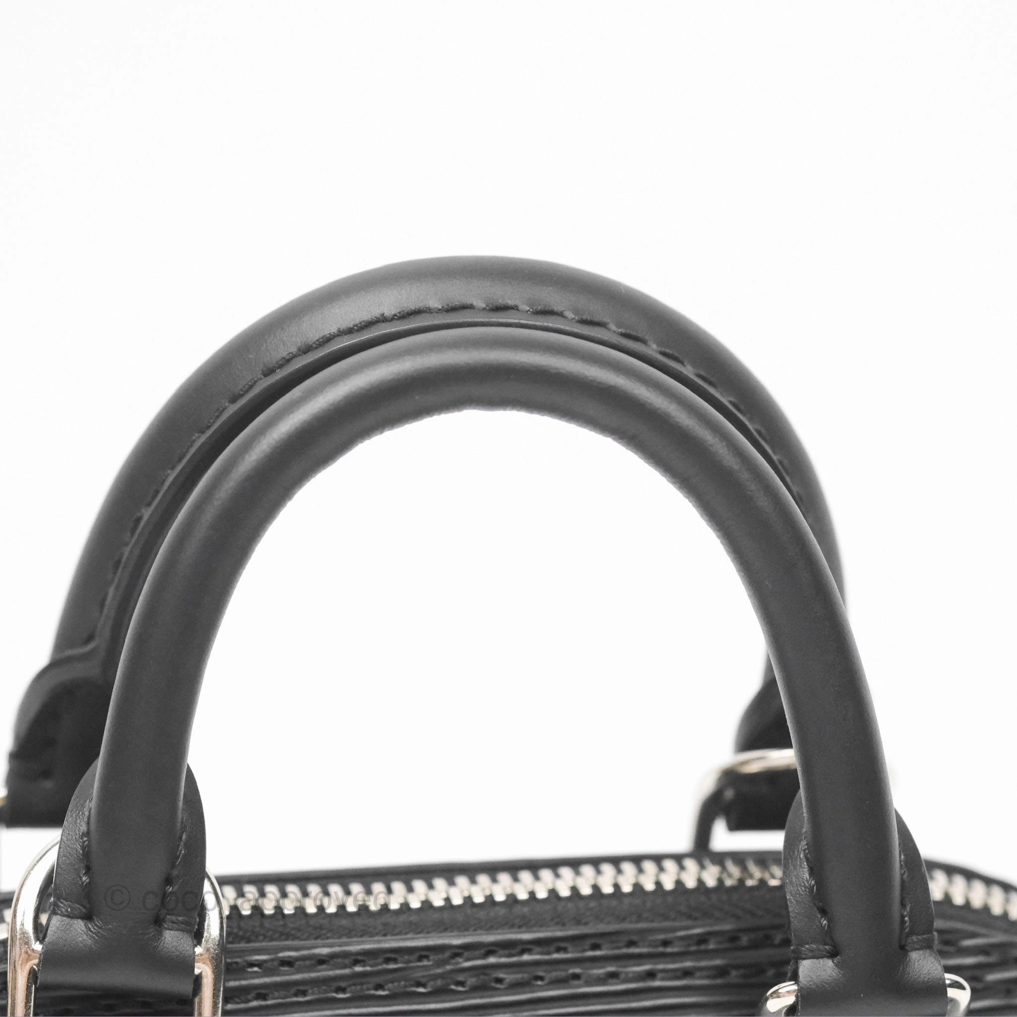 Louis Vuitton Alma Nano Black Silver Hardware