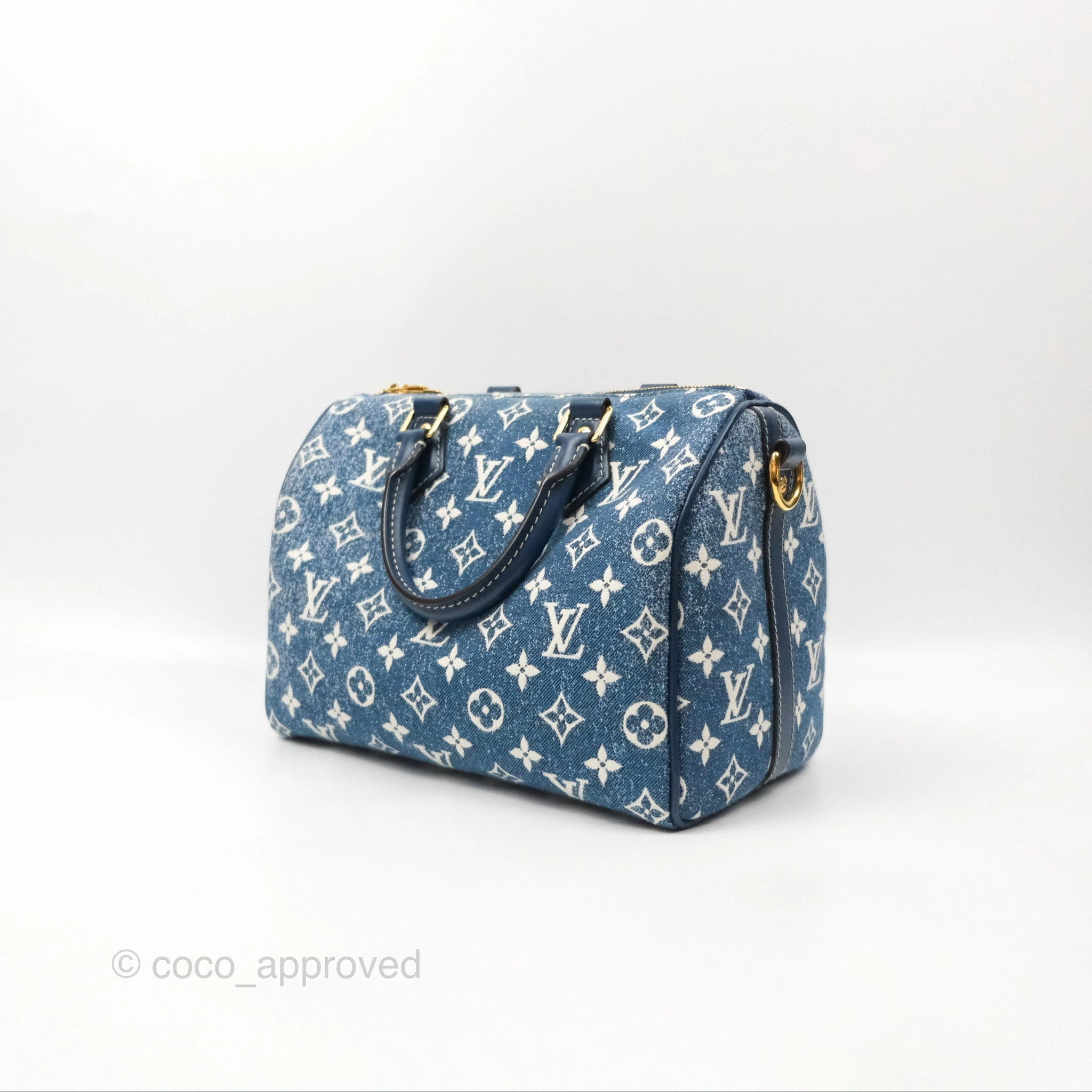 Louis Vuitton Bandouliere Speedy 25 Monogram Blue Denim