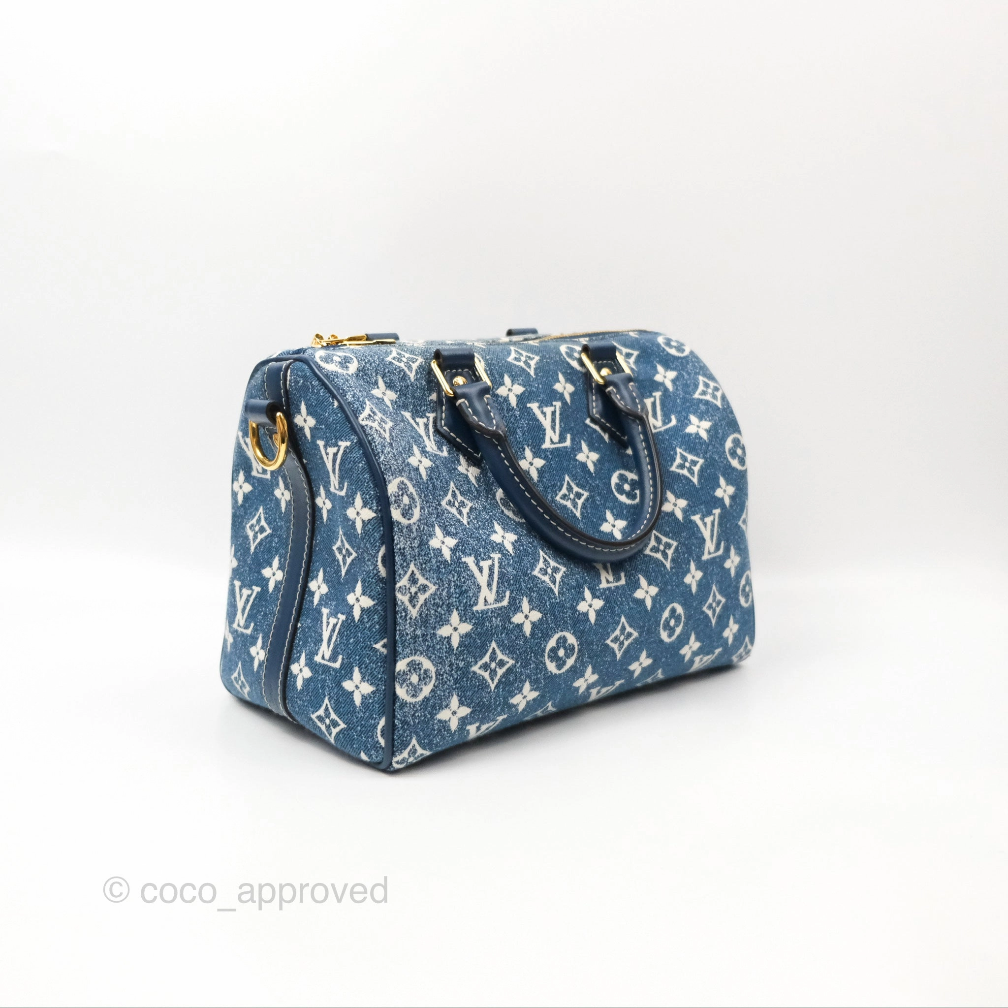 Louis Vuitton Bandouliere Speedy 25 Monogram Blue Denim