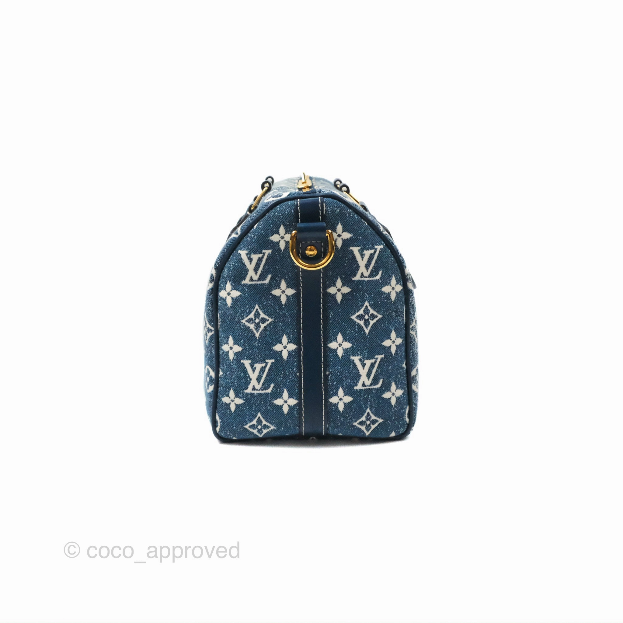 Louis Vuitton Bandouliere Speedy 25 Monogram Blue Denim