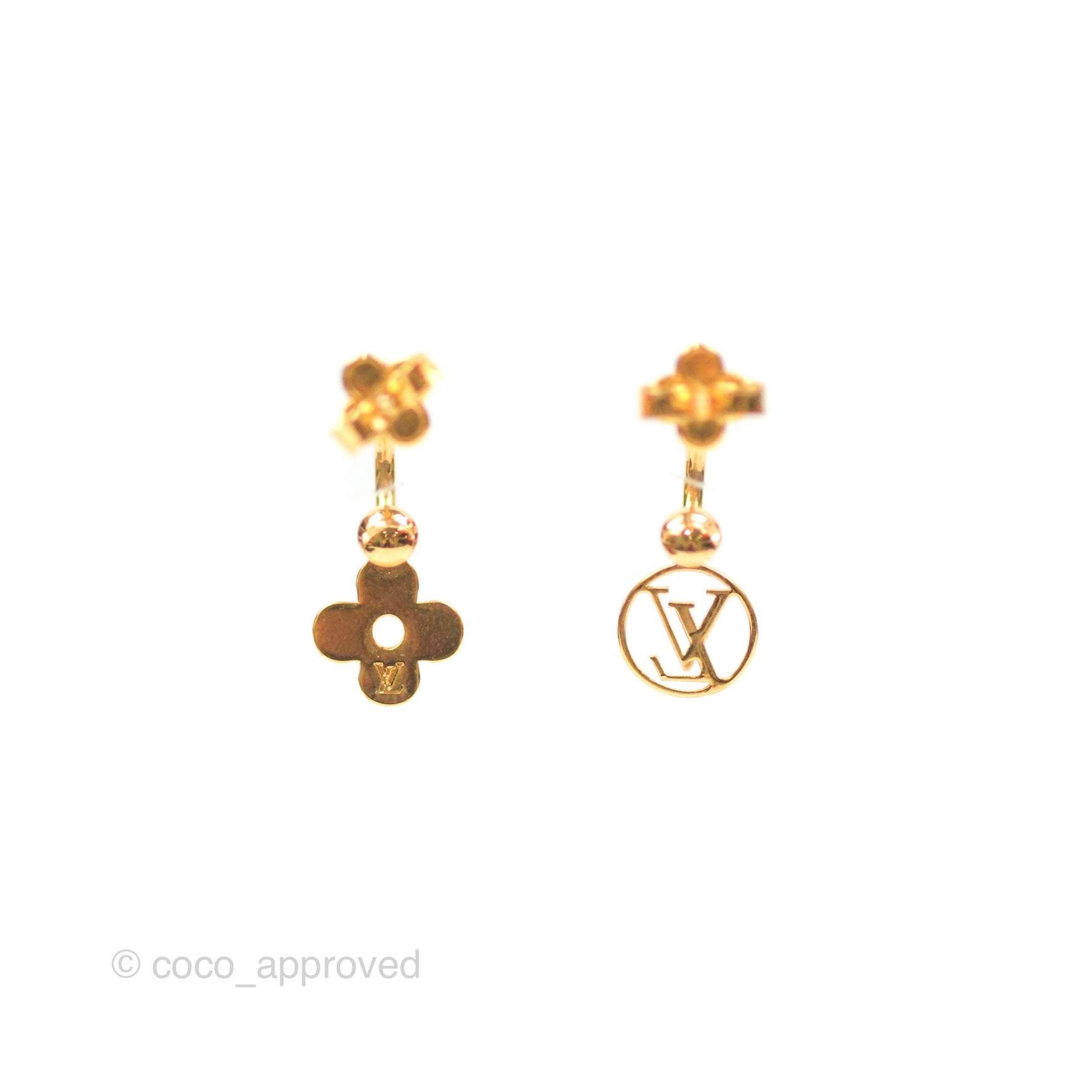 Louis Vuitton Blooming Earrings Gold Tone