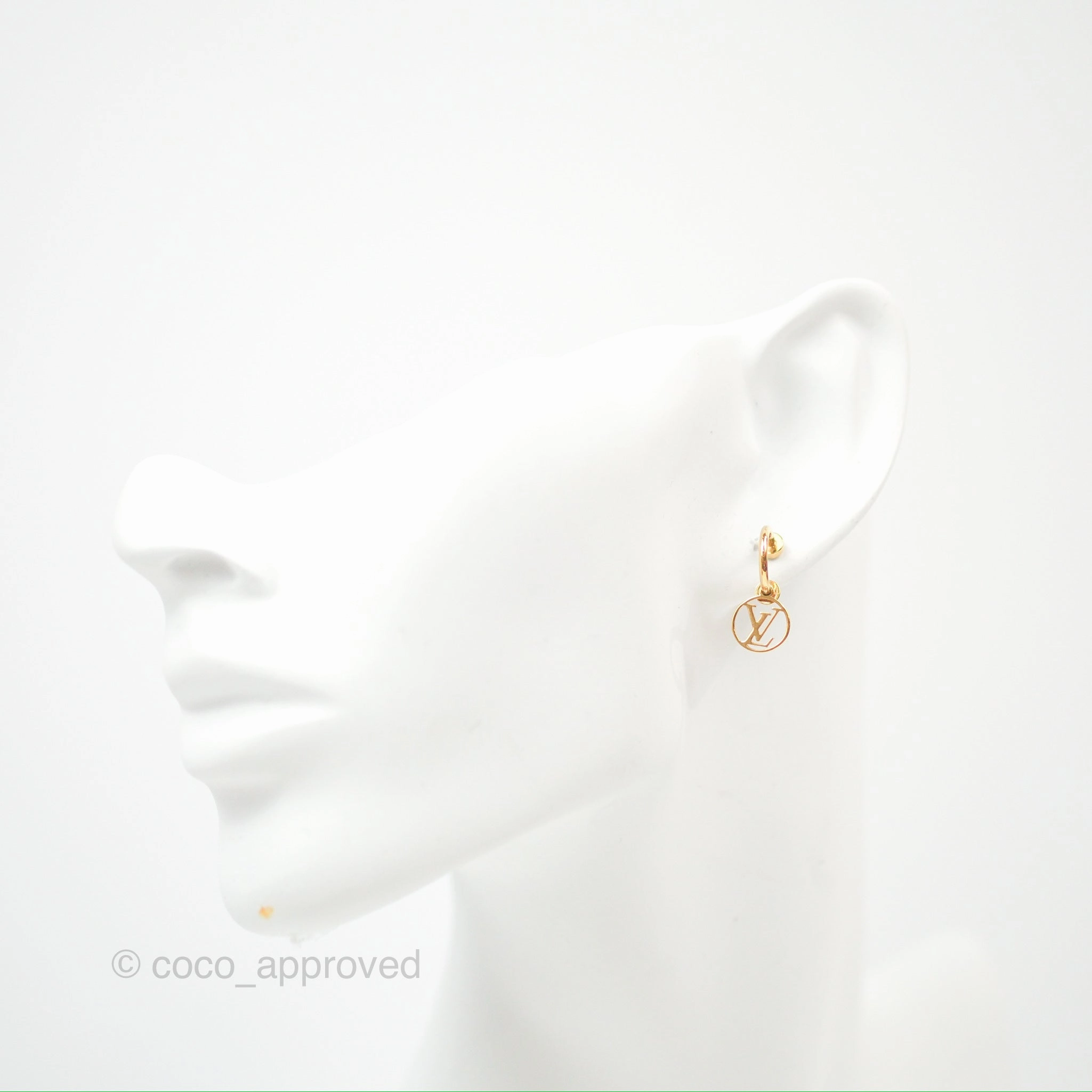 Louis Vuitton Blooming Earrings Gold Tone
