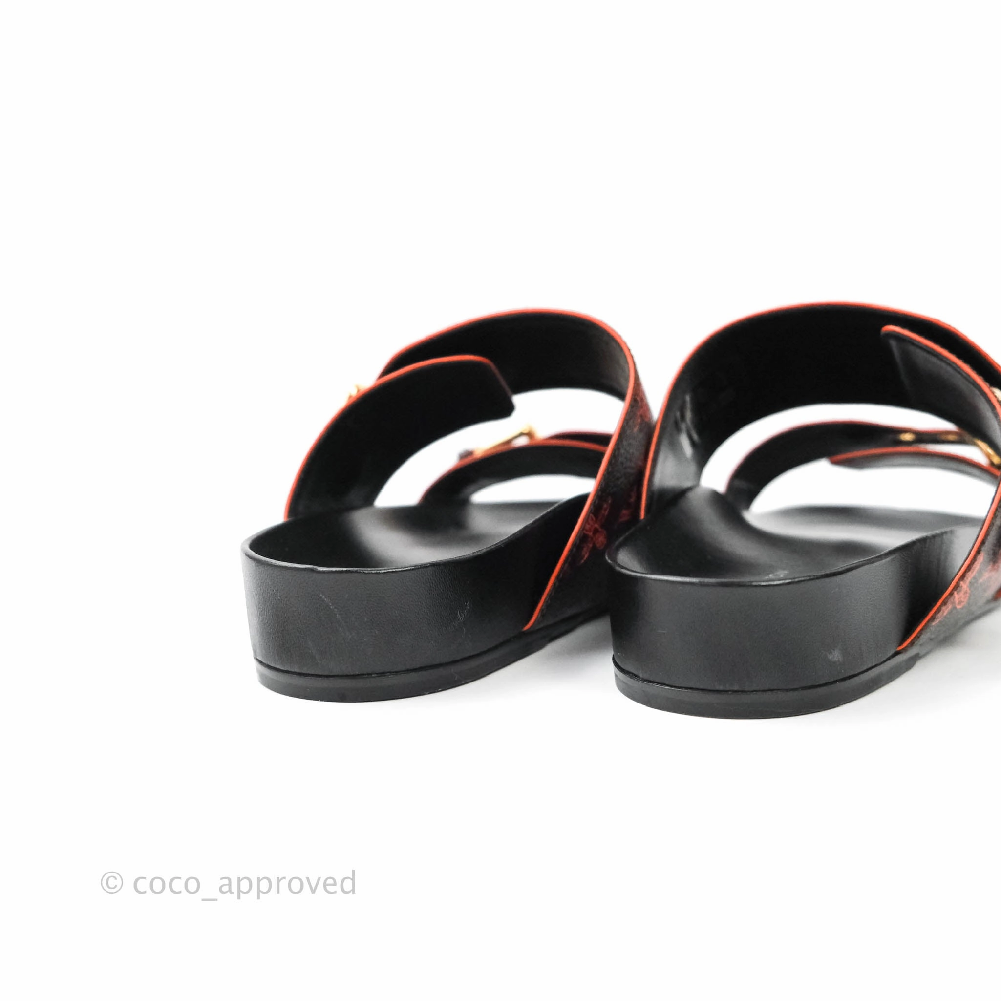 Louis Vuitton Bom Dia Monogram Canvas Orange Lining Flat Mule