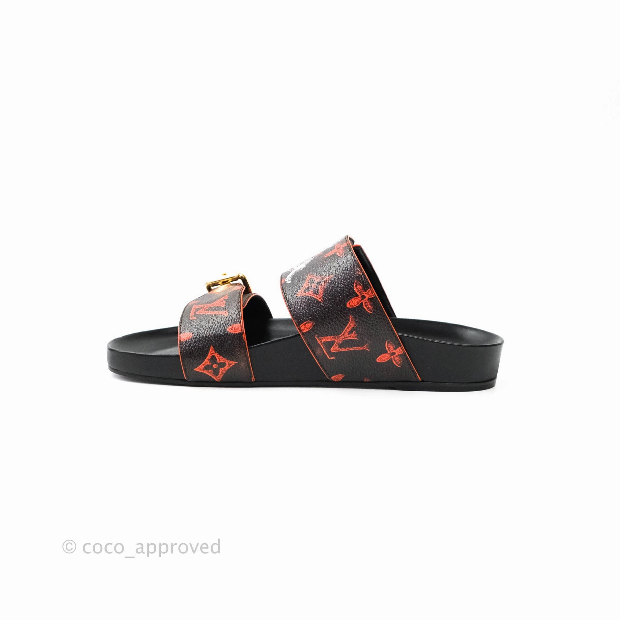 Louis Vuitton Bom Dia Monogram Canvas Orange Lining Flat Mule