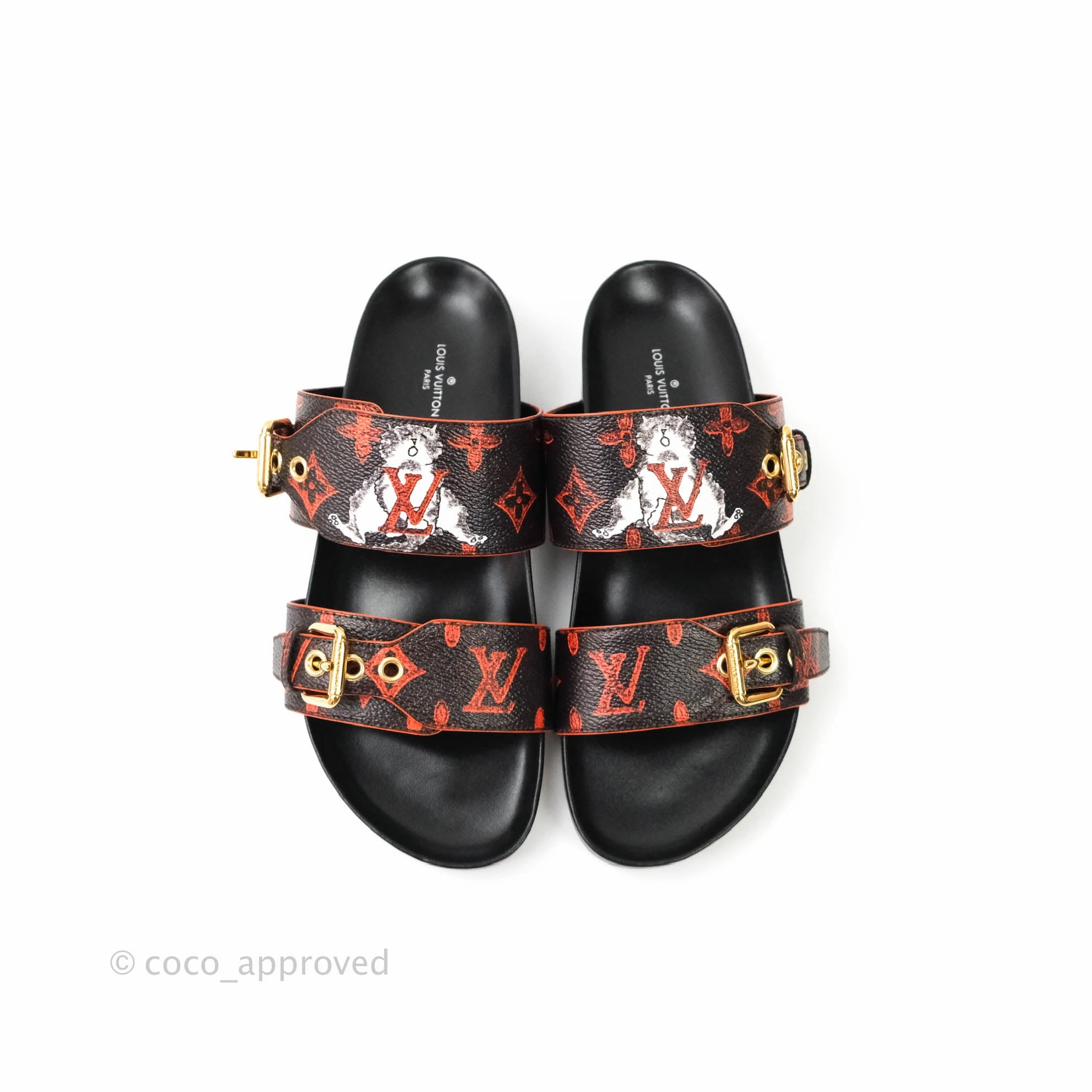 Louis Vuitton Bom Dia Monogram Canvas Orange Lining Flat Mule